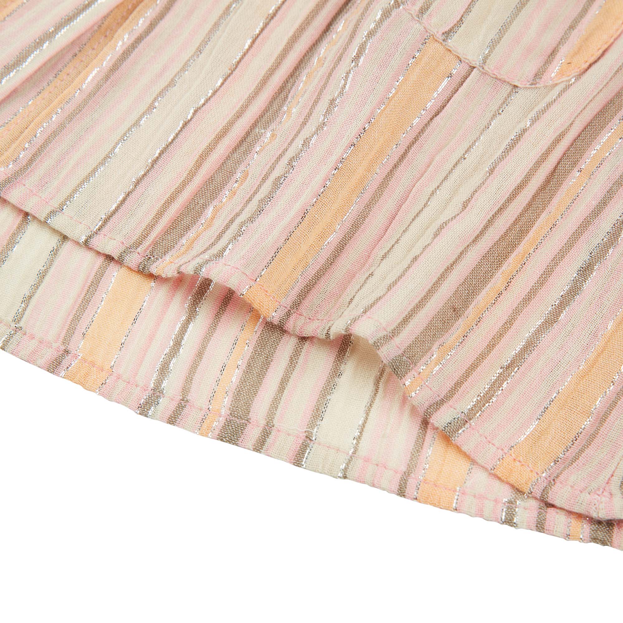 Baby Girls Pink & Brown Stripe Cotton Top