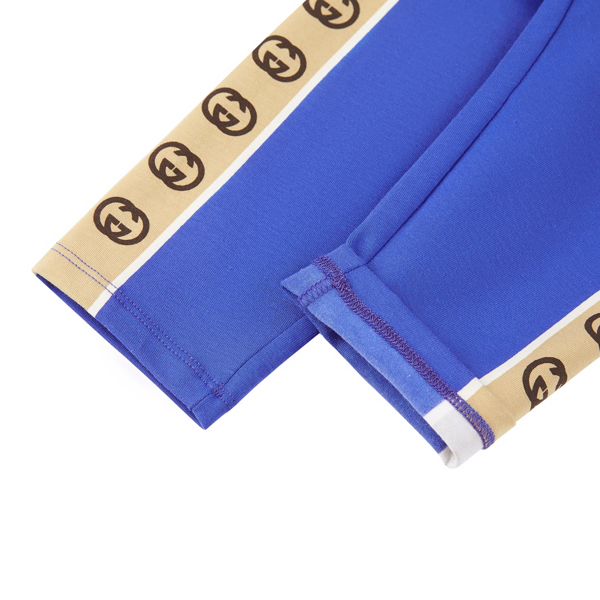 Baby Boys Blue Logo Cotton Leggings