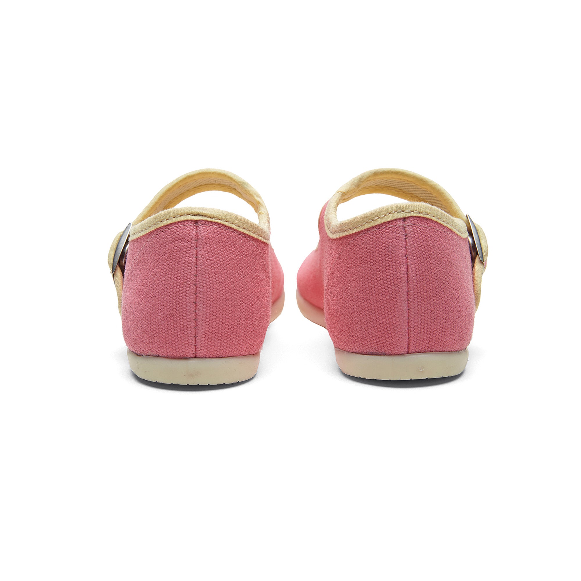 Girls Pink Buckled Cotton Shoes