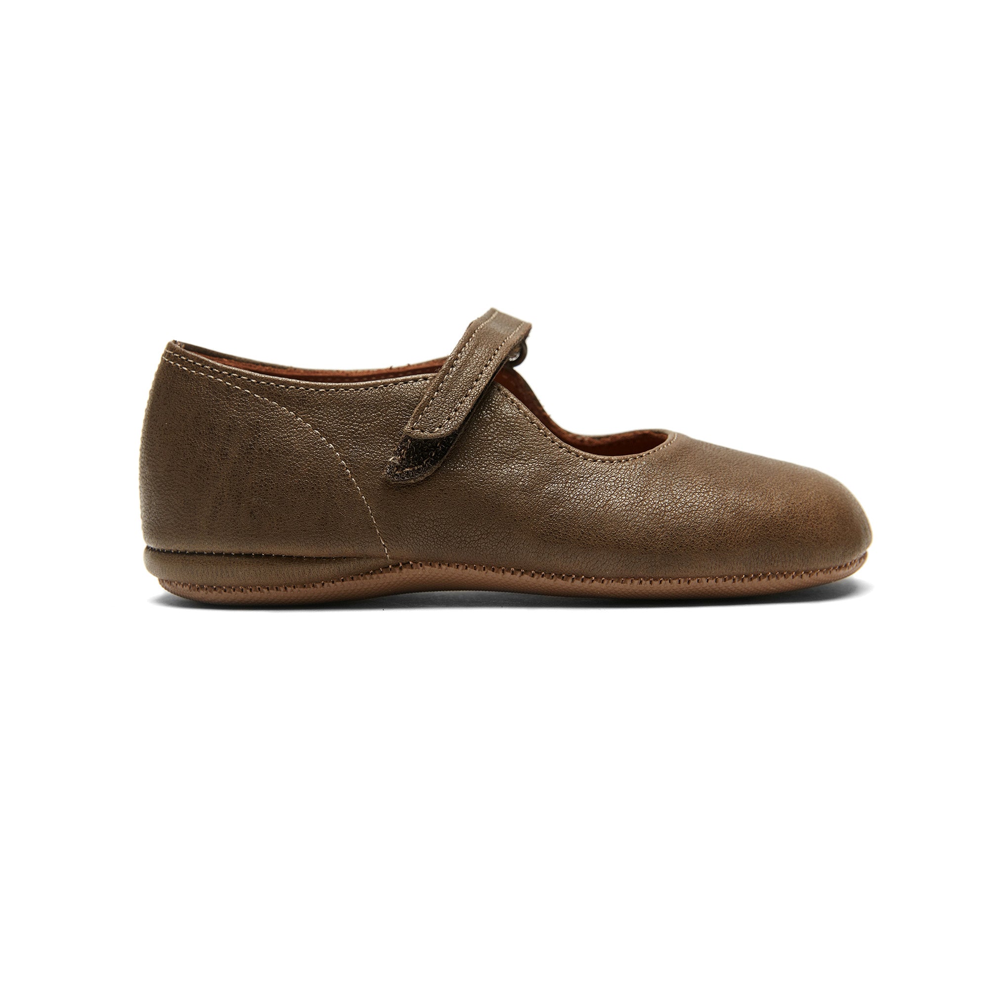 Girls Dark Green Leather Shoes