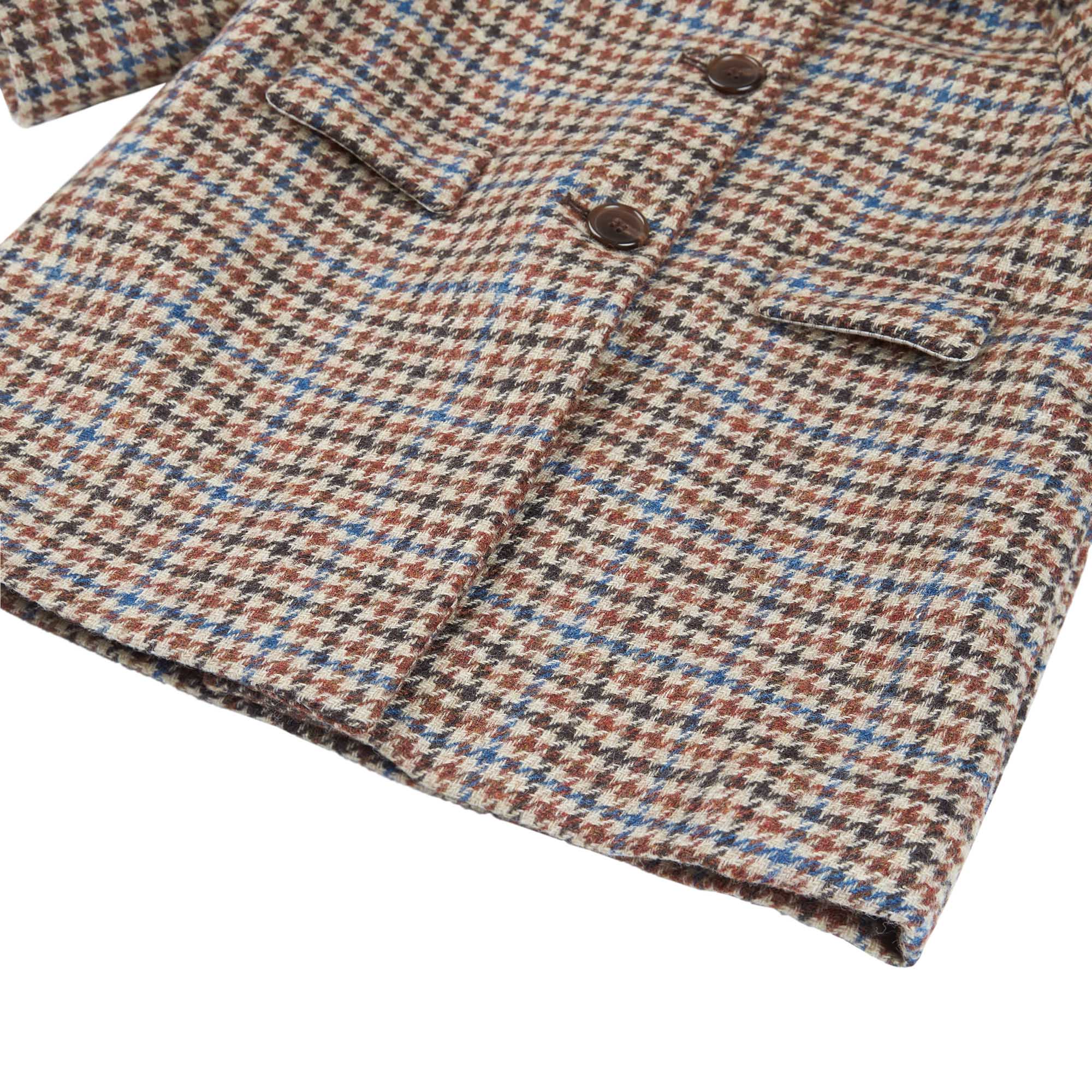 Baby Girls Beige Check Wool Coat