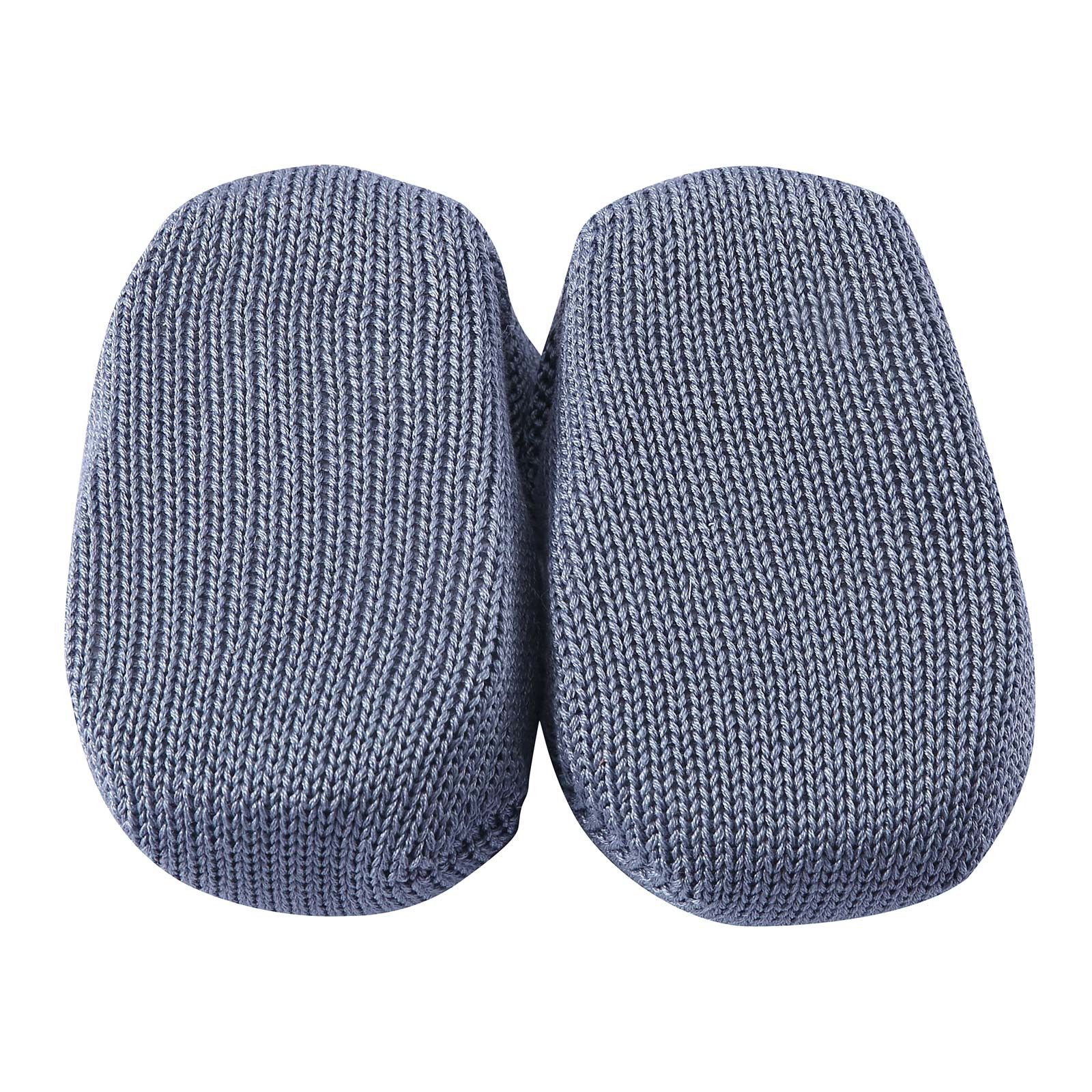 Baby Grey Knitted Cotton Shoes With Blue Tie Trims - CÉMAROSE | Children's Fashion Store - 4