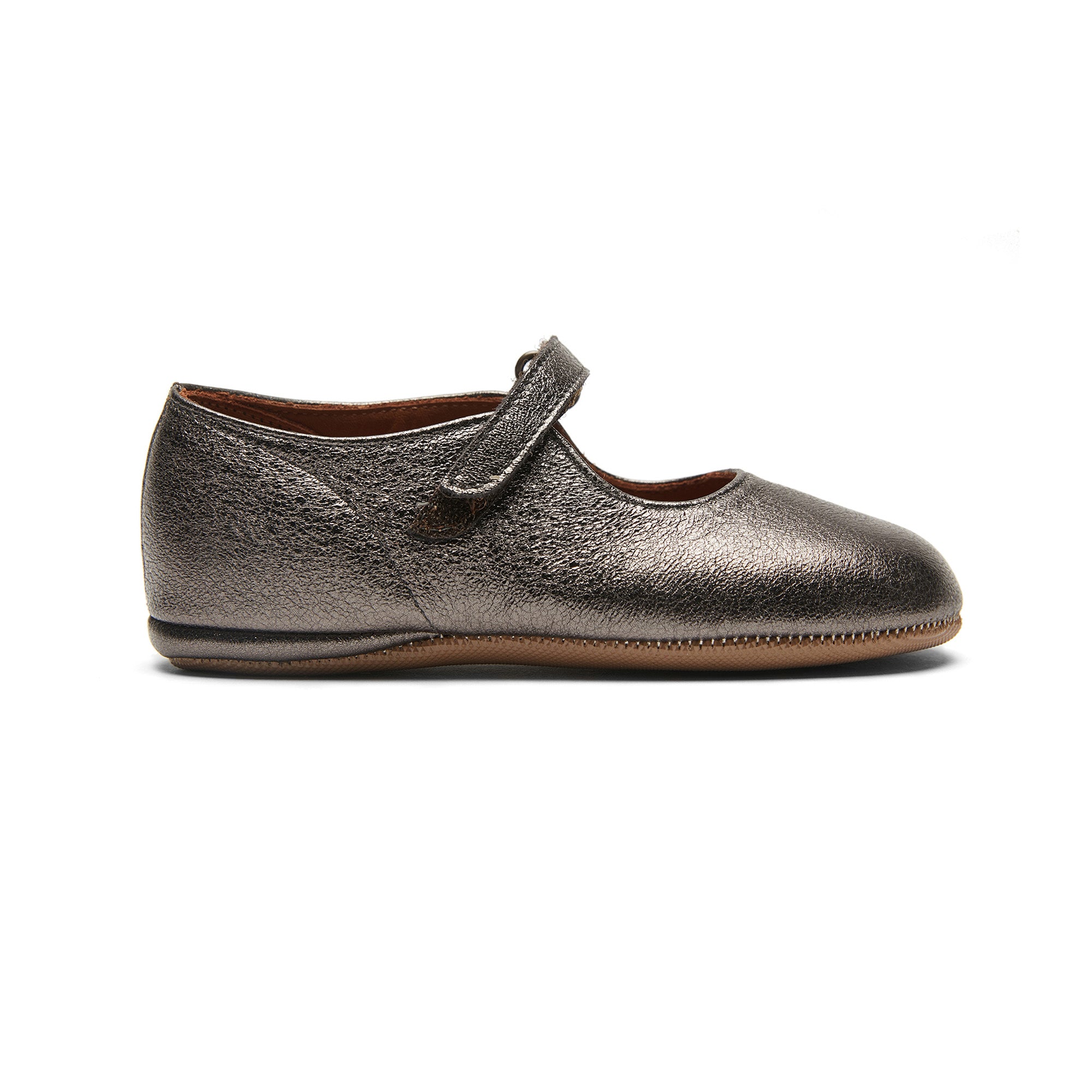 Girls Charcoal Leather Shoes