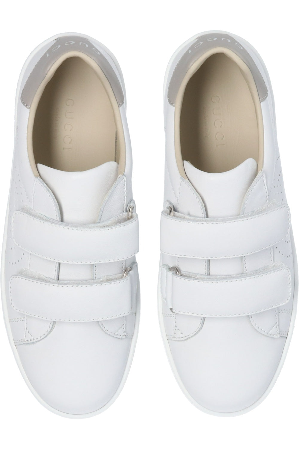 Boys & Girls White Calf Skin Sneakers