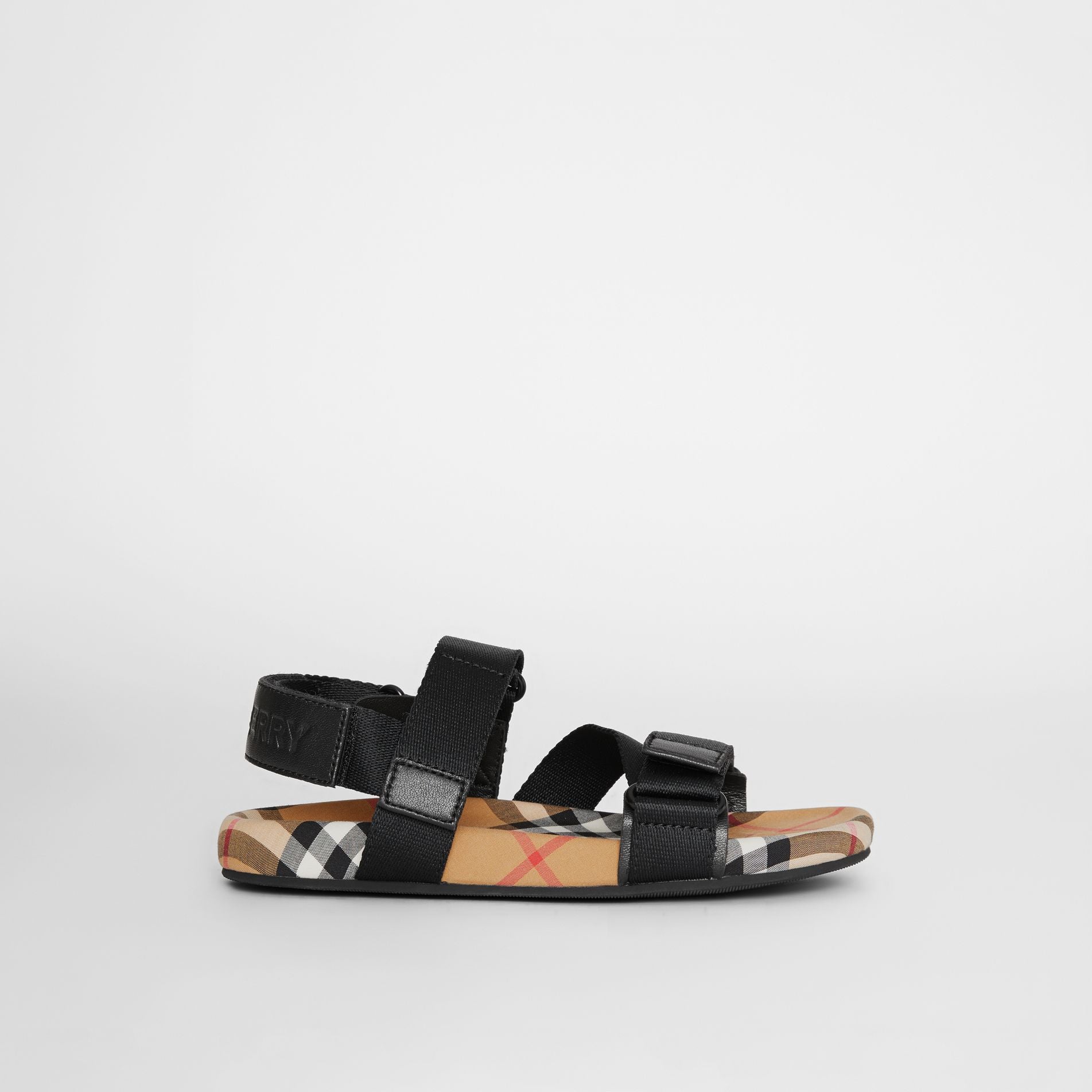 Boys & Girls Black & Antique Yellow Sandals