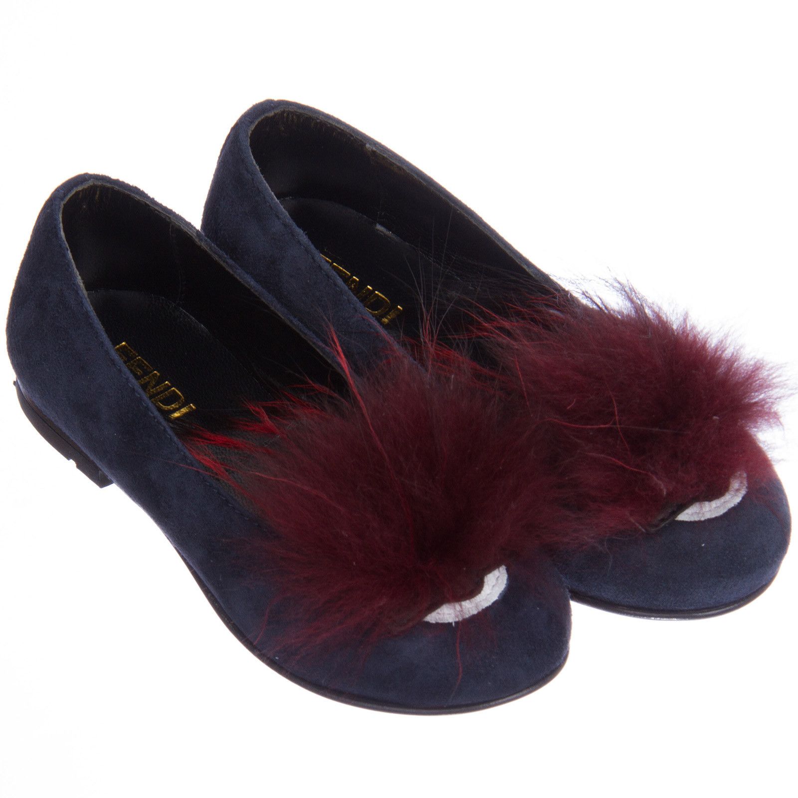 Girls Blue Suede Shoes With Fur Monster - CÉMAROSE | Children's Fashion Store - 4