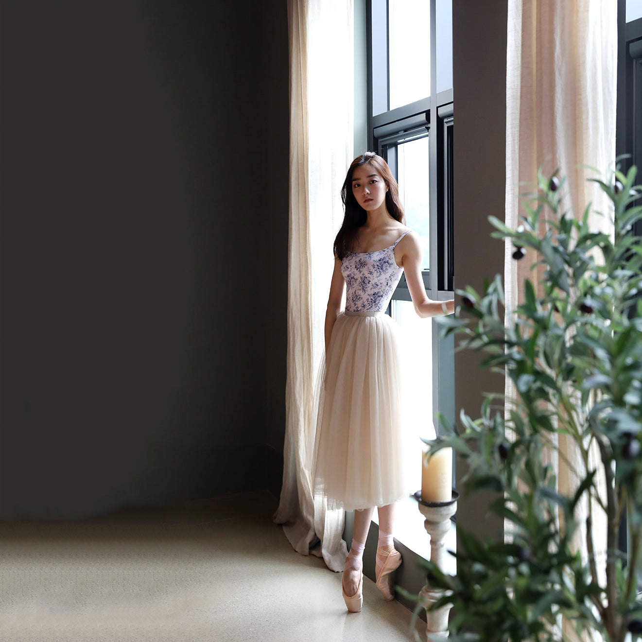 Girls Blue Floral Ballet Onesies