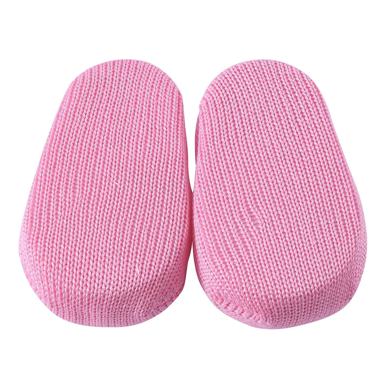 Baby Pink Lace Trims Knitted Cotton Shoes - CÉMAROSE | Children's Fashion Store - 4