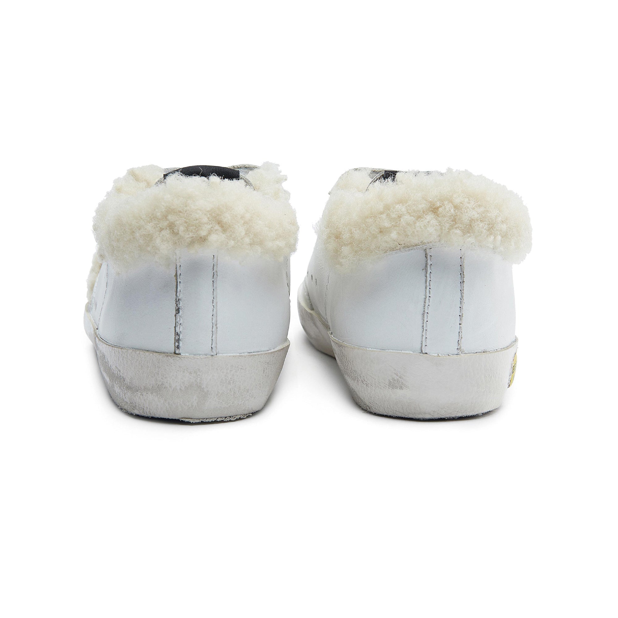 Girls White Star Leather Shoes