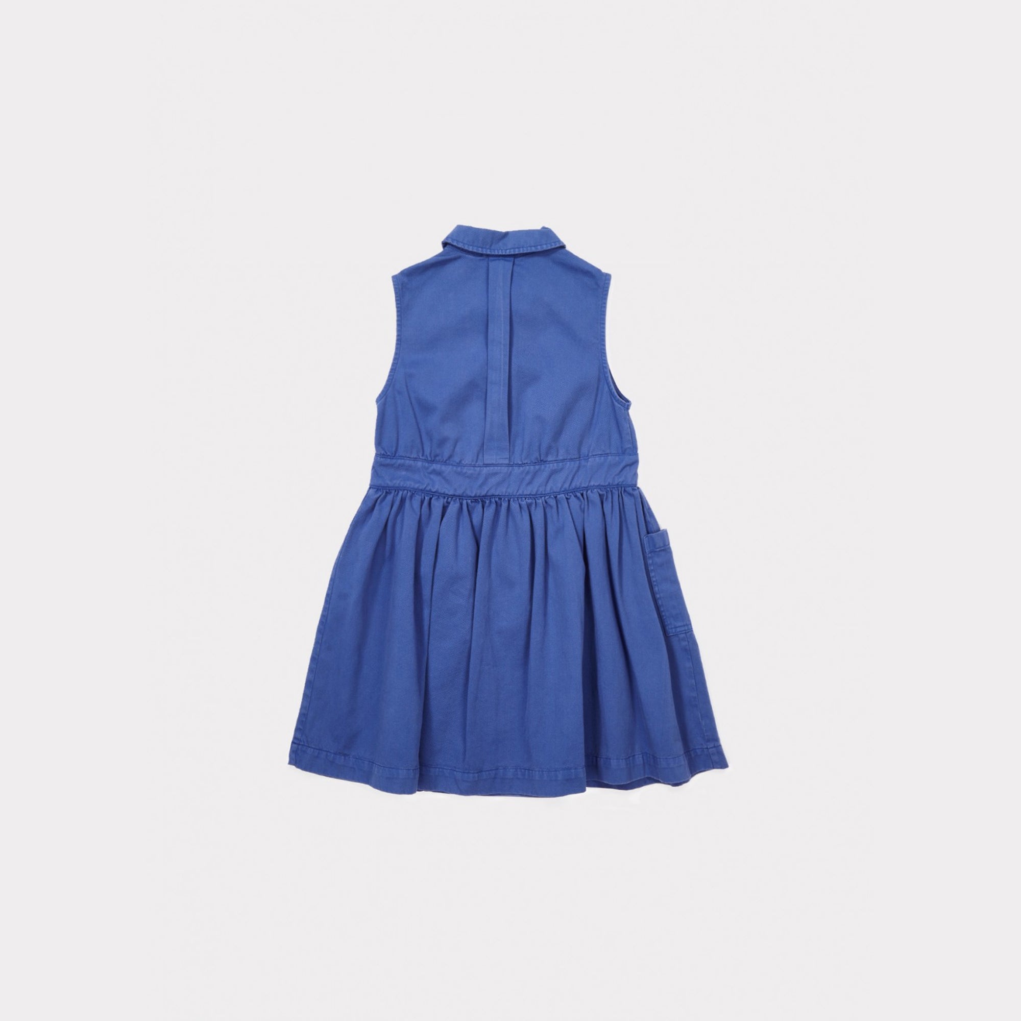 Girls Electric Blue Cotton Woven Dress