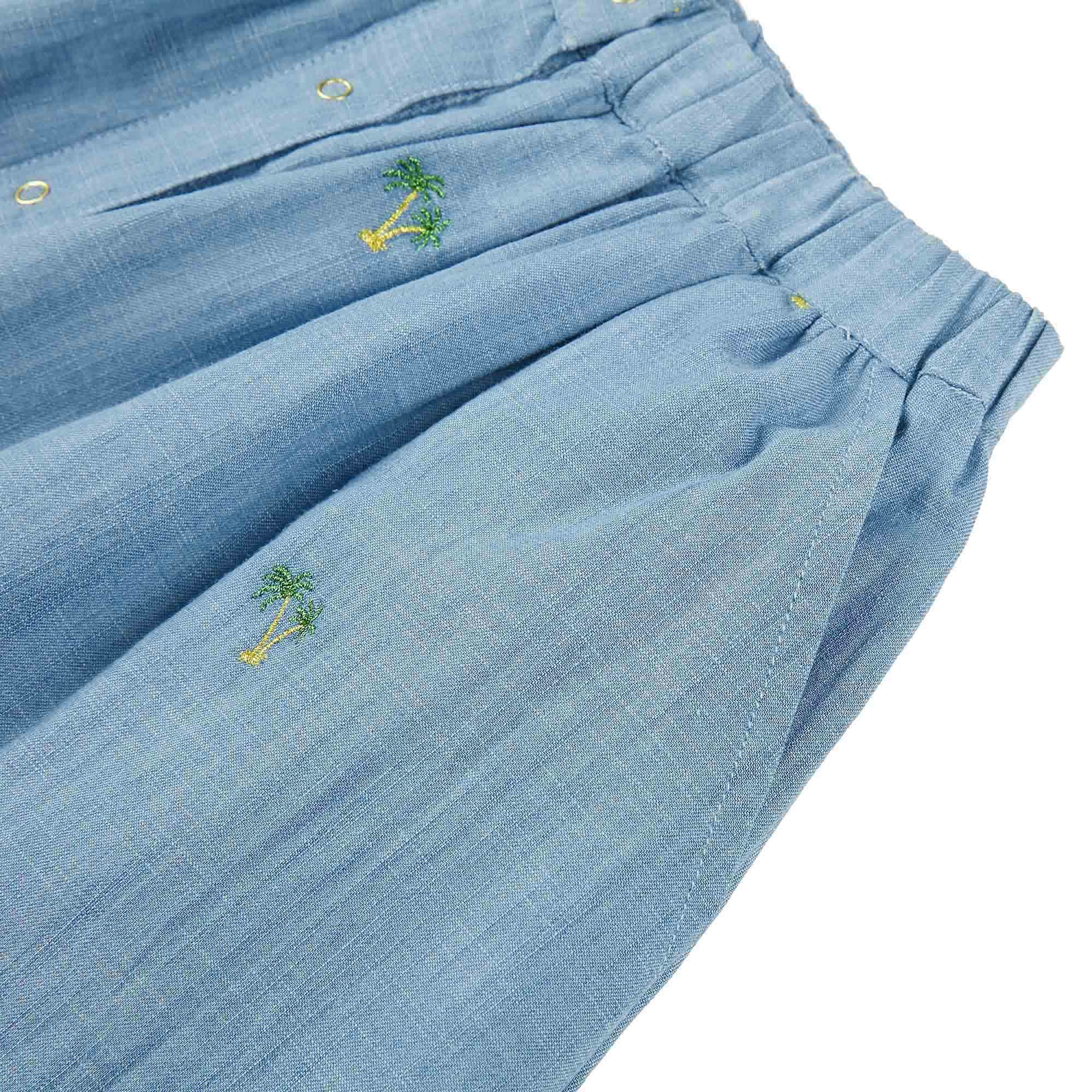 Girls Blue Embroidered Skirt