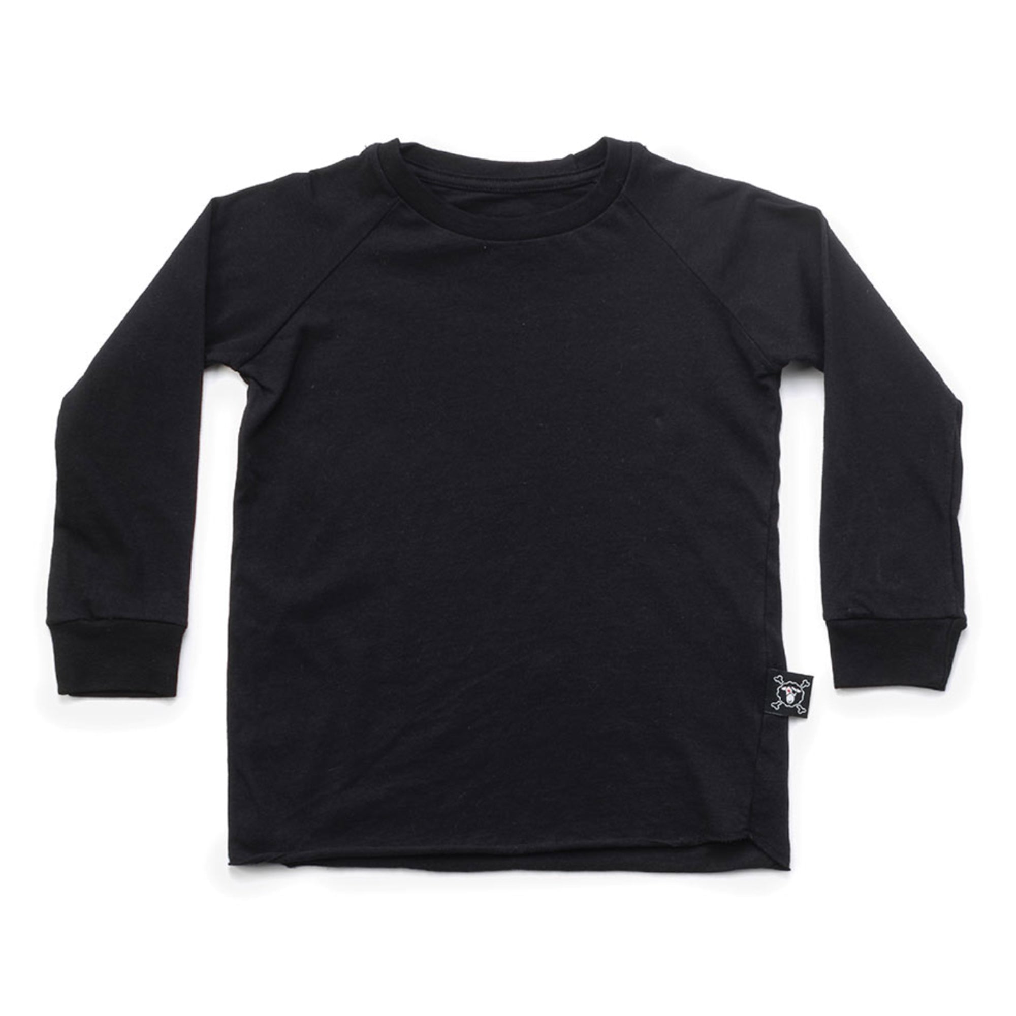 Boys&Girls Black&Grey Cotton Basic Raglan Shirt(2 Units)