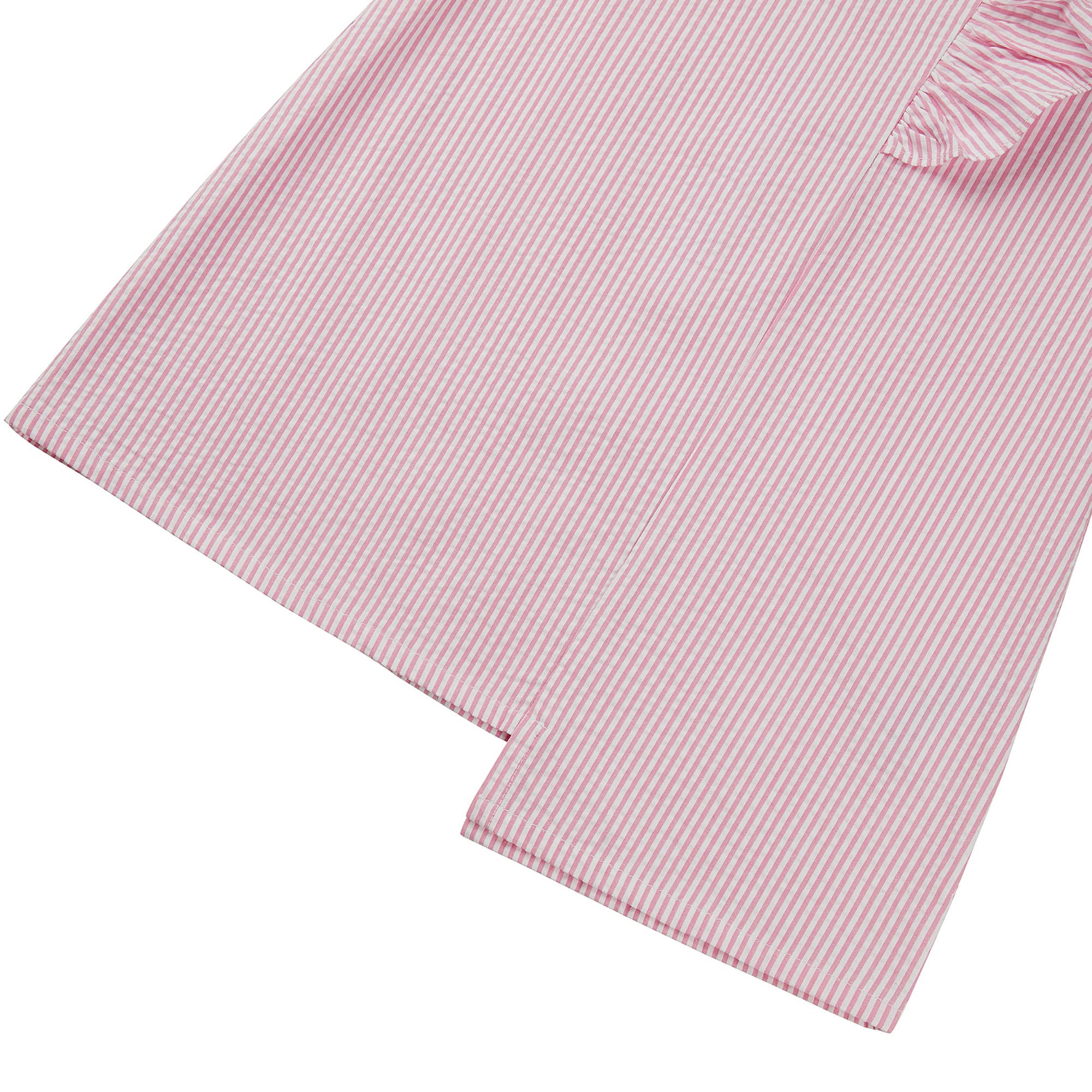 Girls Pink Striped Cotton Dress