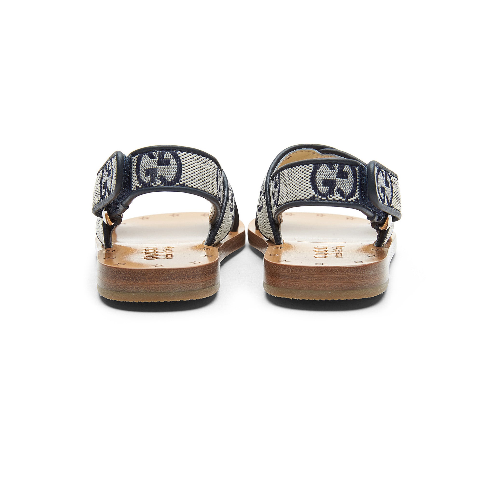 Baby Girls Blue GG Leather Sandals