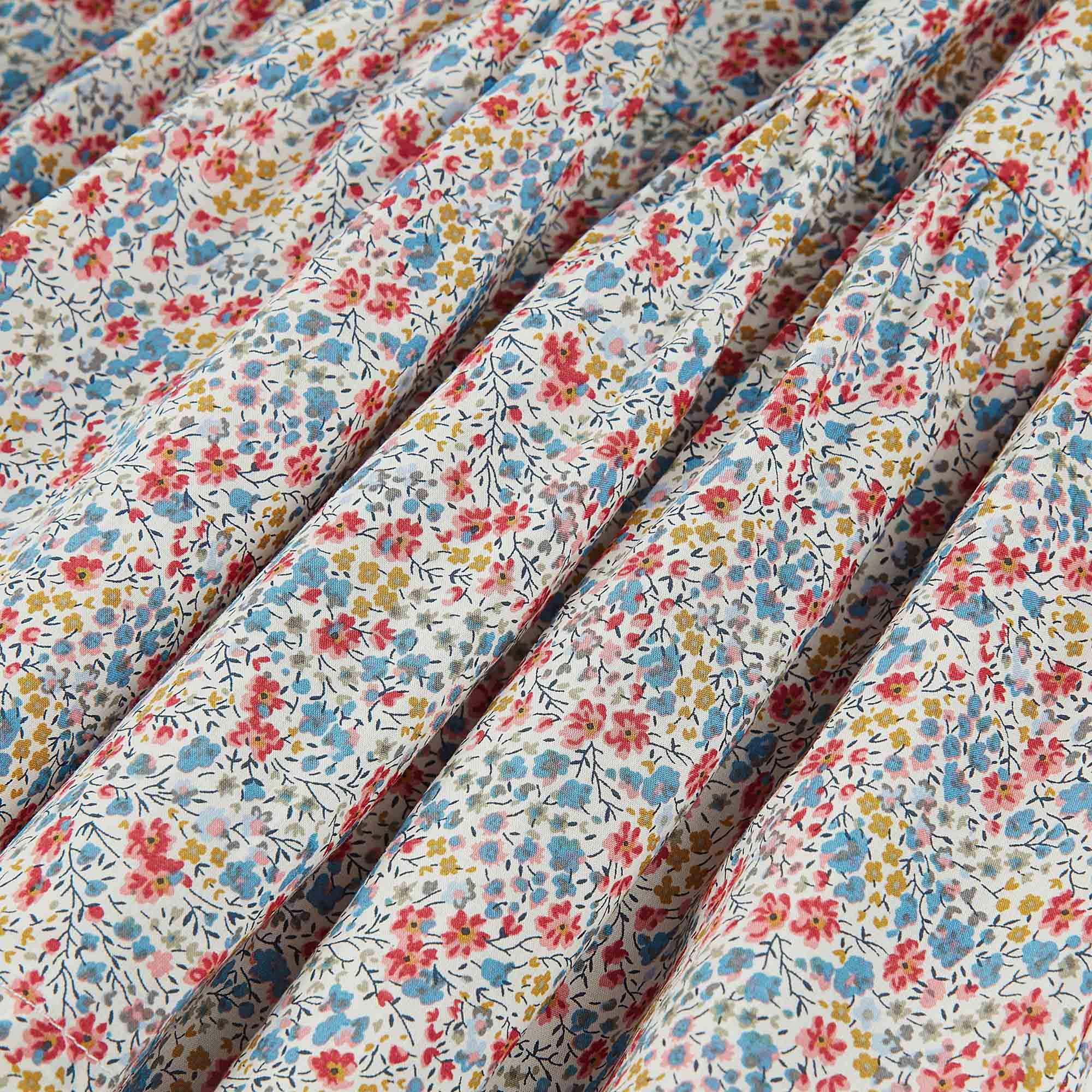 Girls Blue & Red Cotton Dress