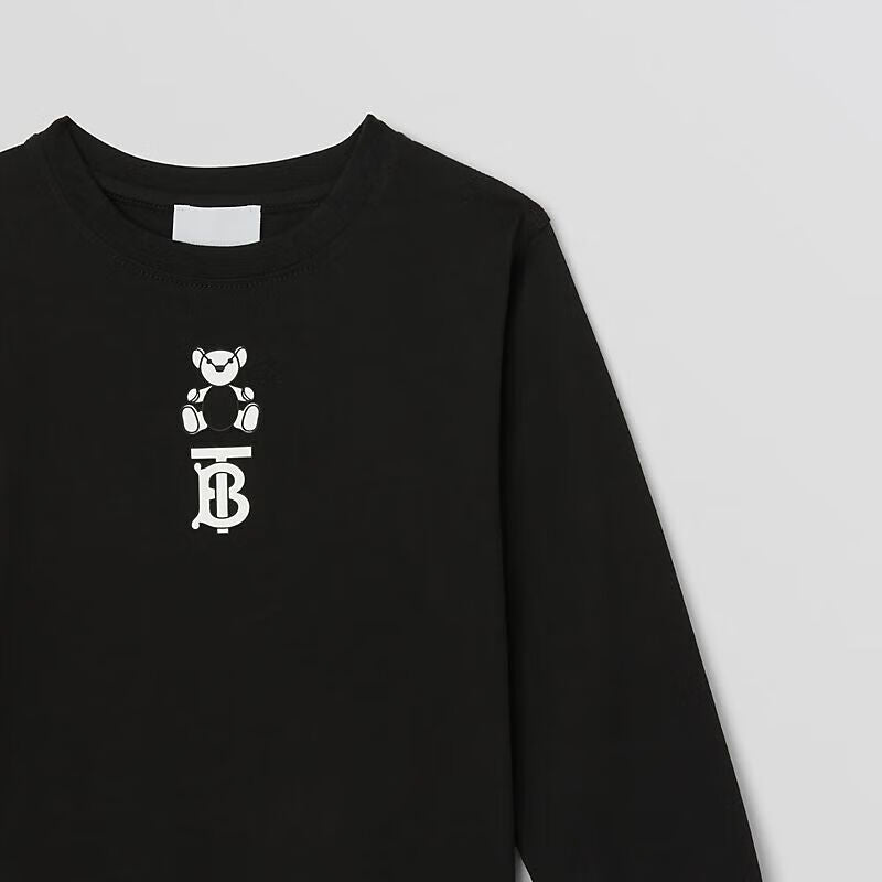 Boys & Girls Black Cotton T-Shirt