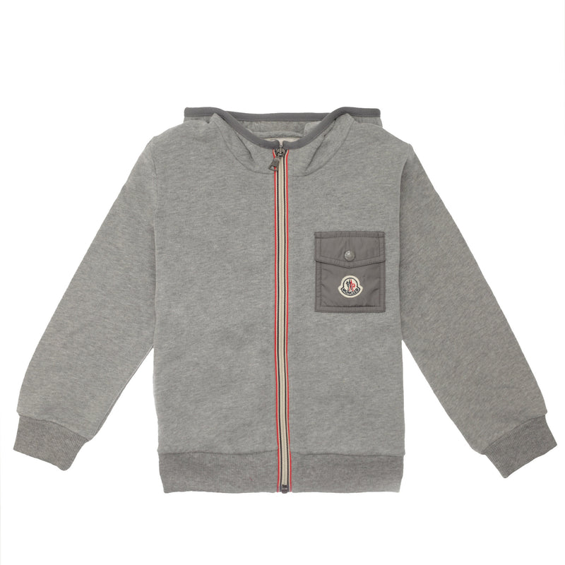 Boys Grey Hooded Cotton Jersey Tractsuit - CÉMAROSE | Children's Fashion Store - 2