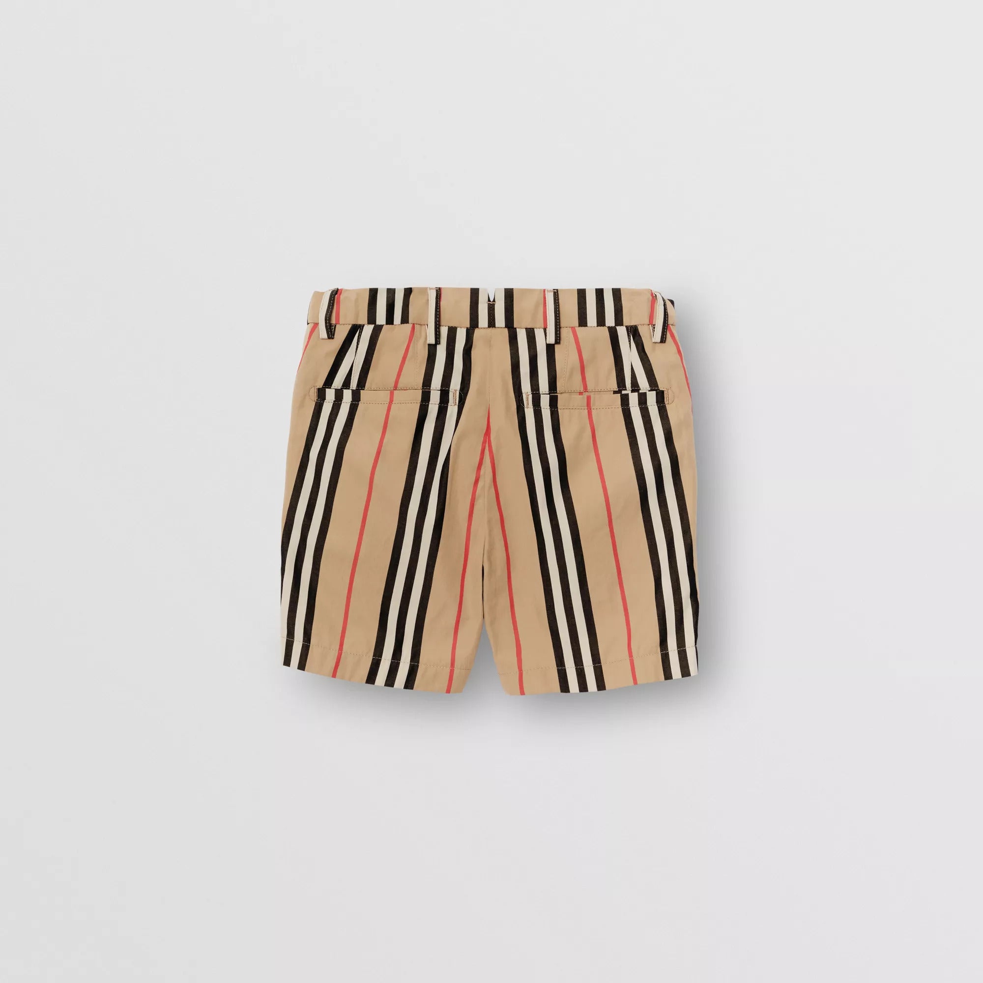 Boys Beige Stripe Cotton Shorts