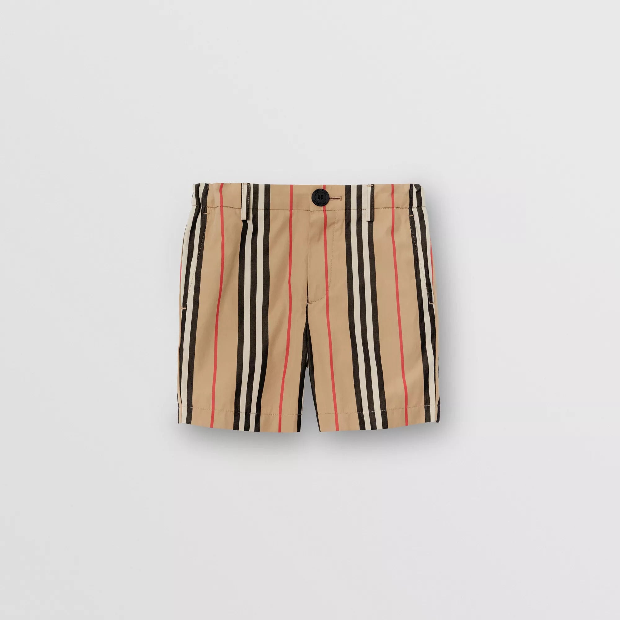 Boys Beige Stripe Cotton Shorts