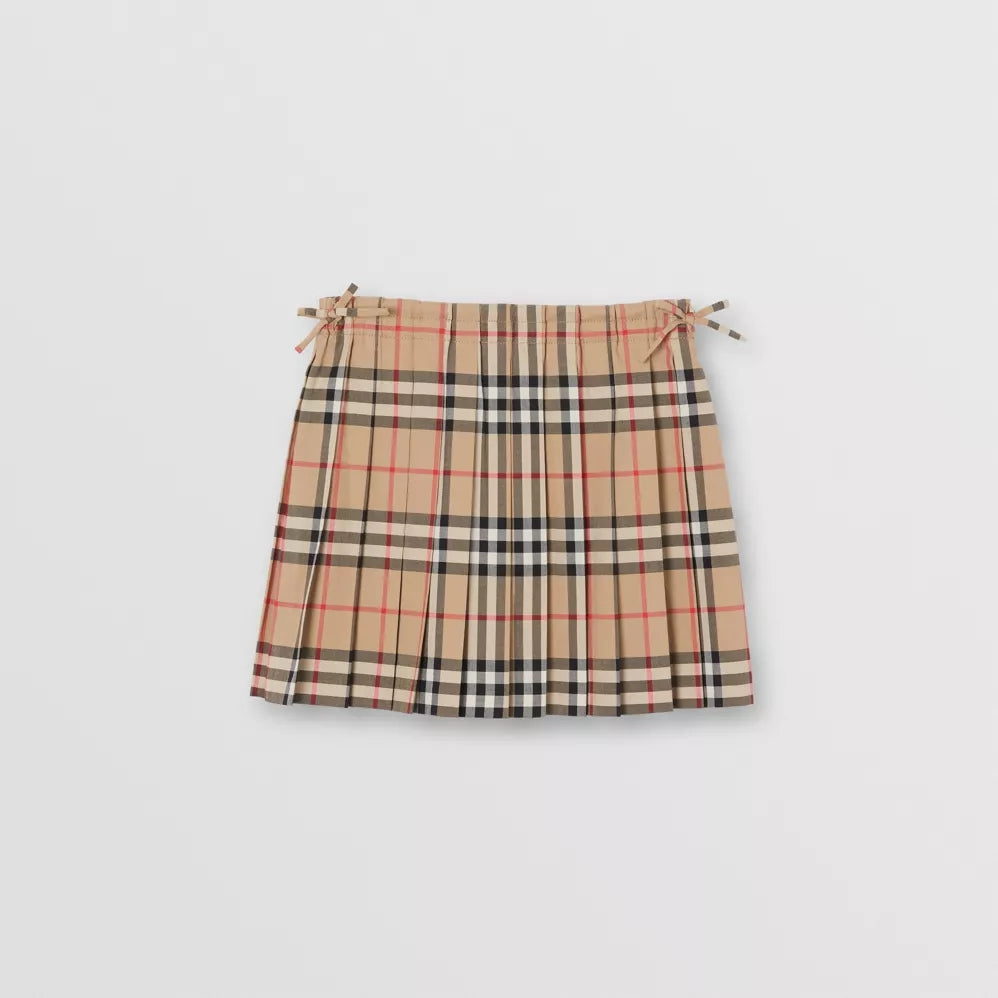 Girls Archive Beige Stripe Cotton Skirts
