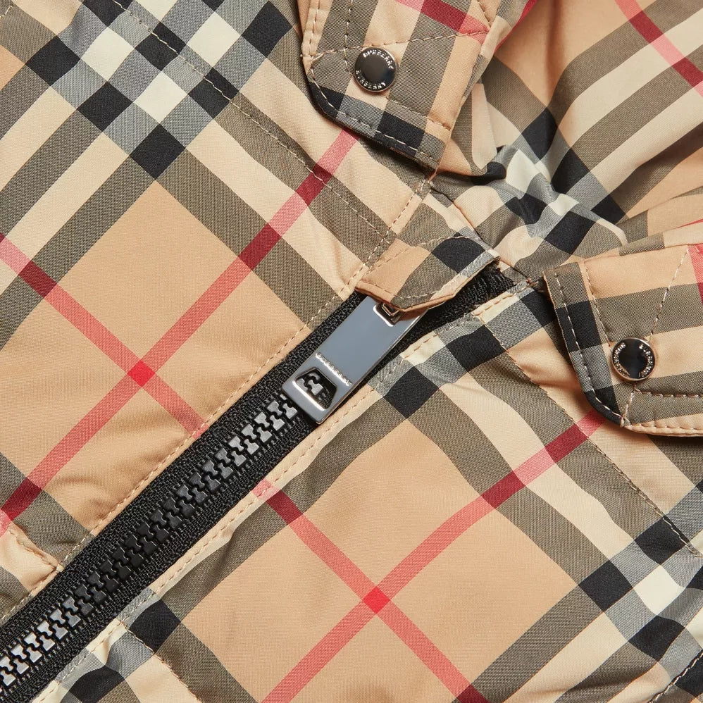 Babys Beige Stripe Snowsuit
