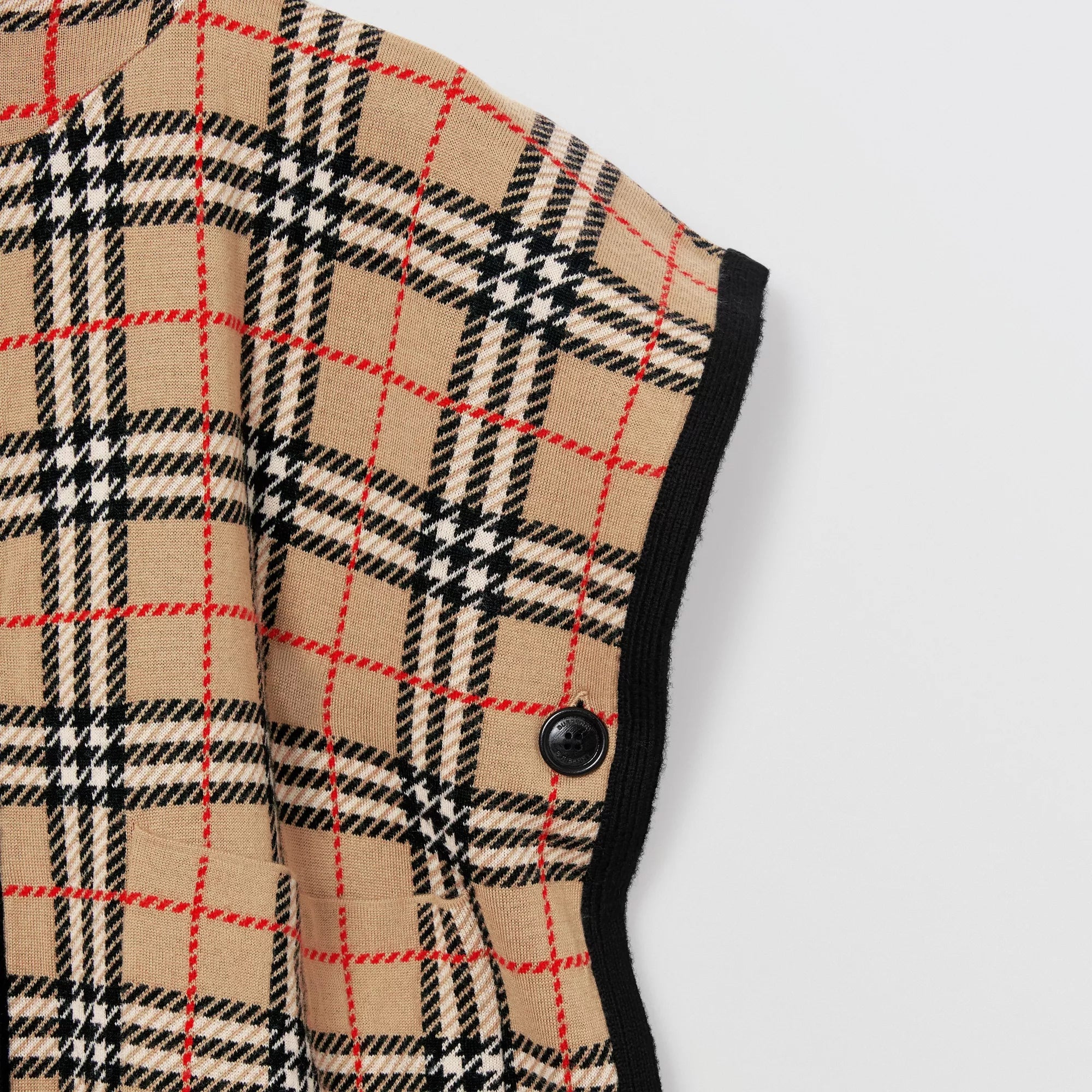Girls Beige Stripe Merino Wool Jacket