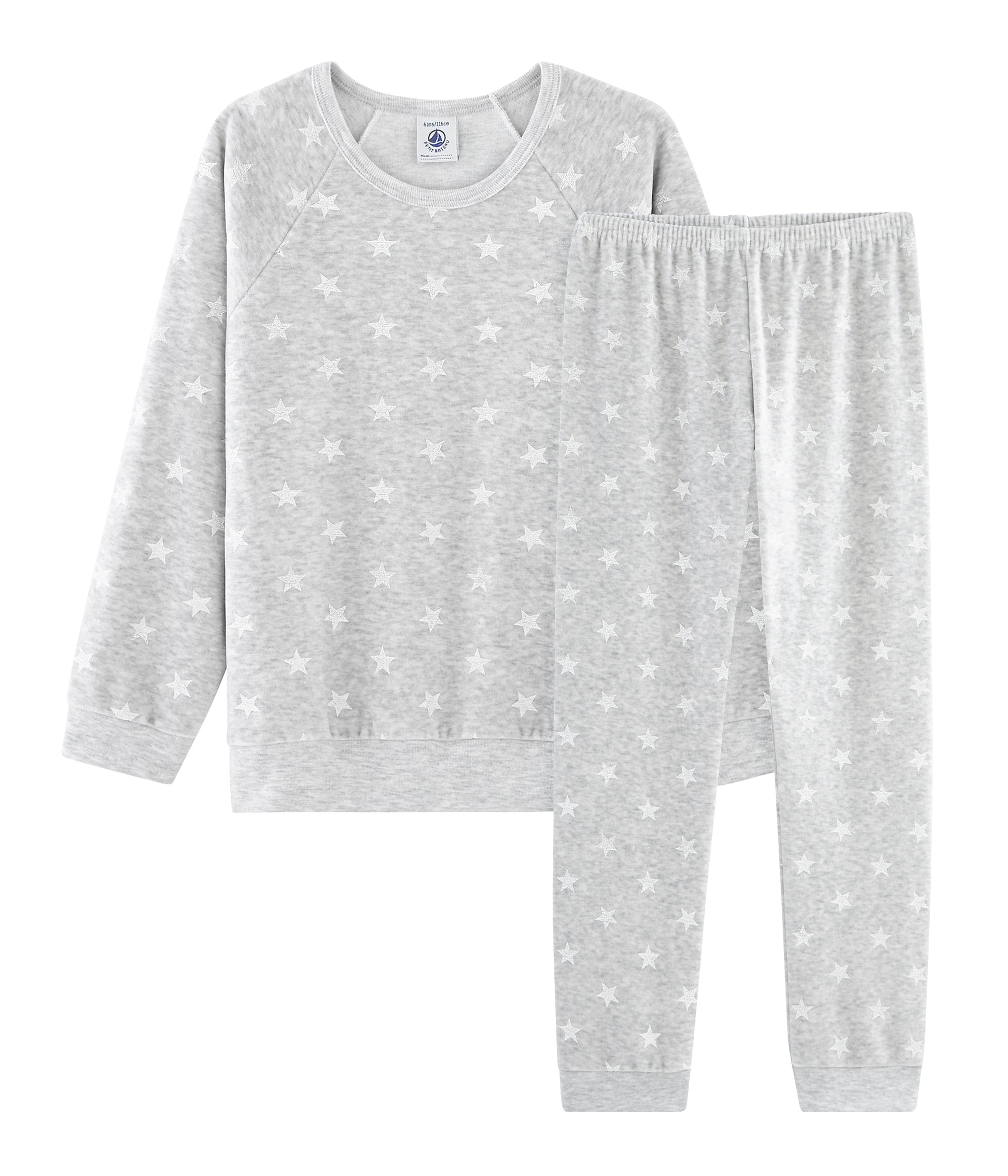 Girls Grey Star Cotton Nightwear Set