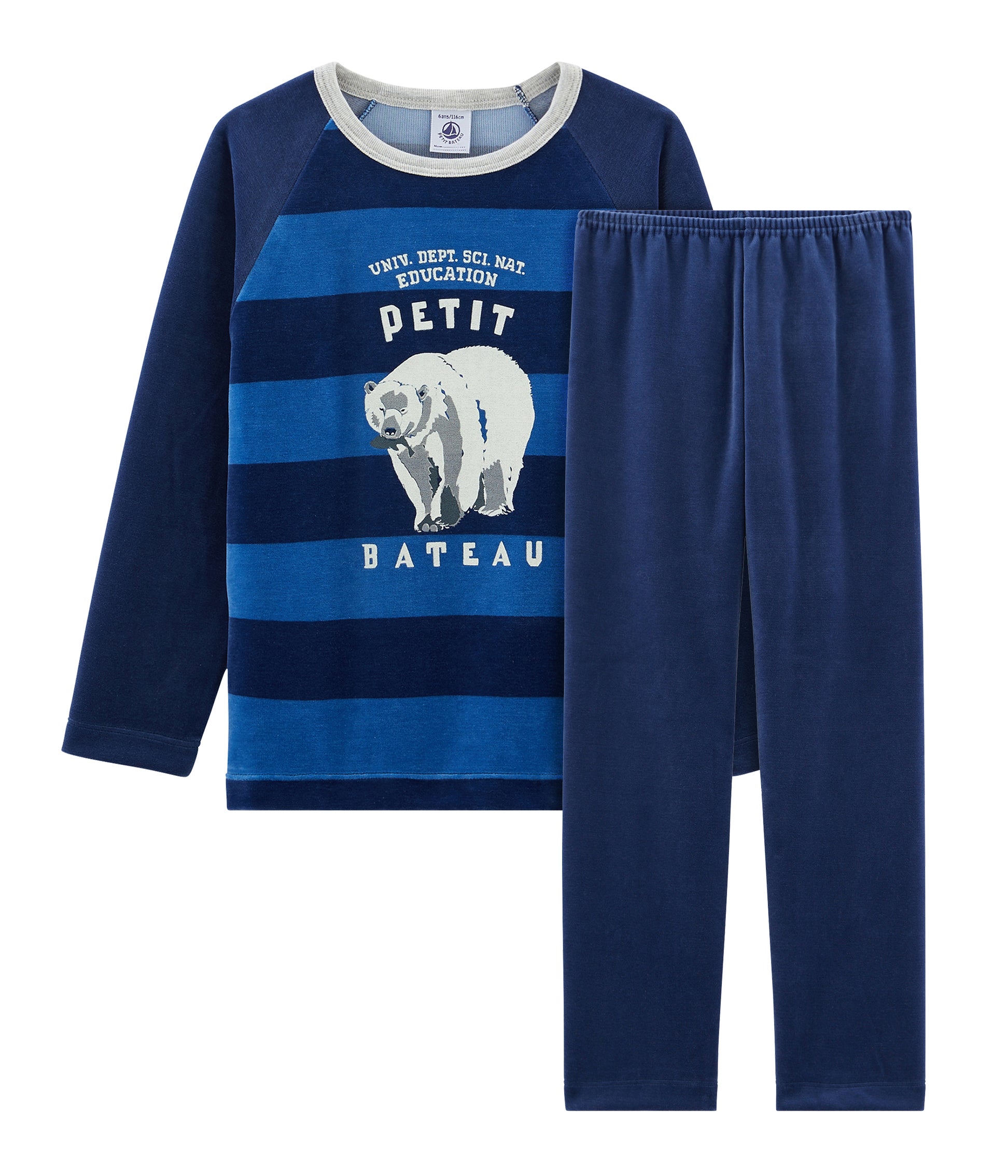 Boys Blue Printed Cotton Nightwear