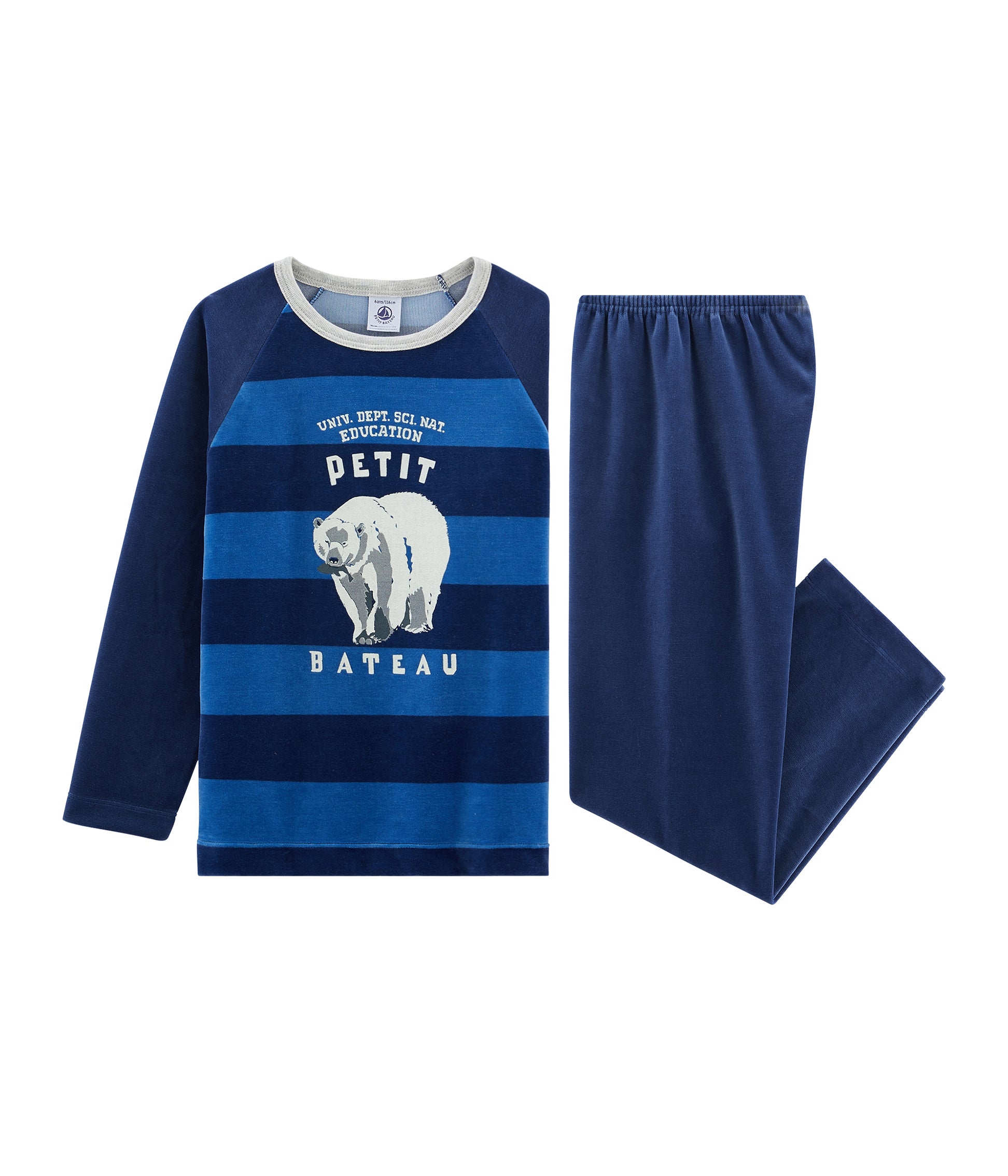 Boys Blue Printed Cotton Nightwear