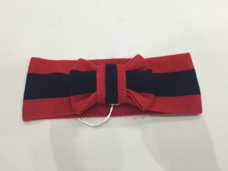 Baby Girls Wool Head Band With Red And Blue Stripe - CÉMAROSE | Children's Fashion Store - 1