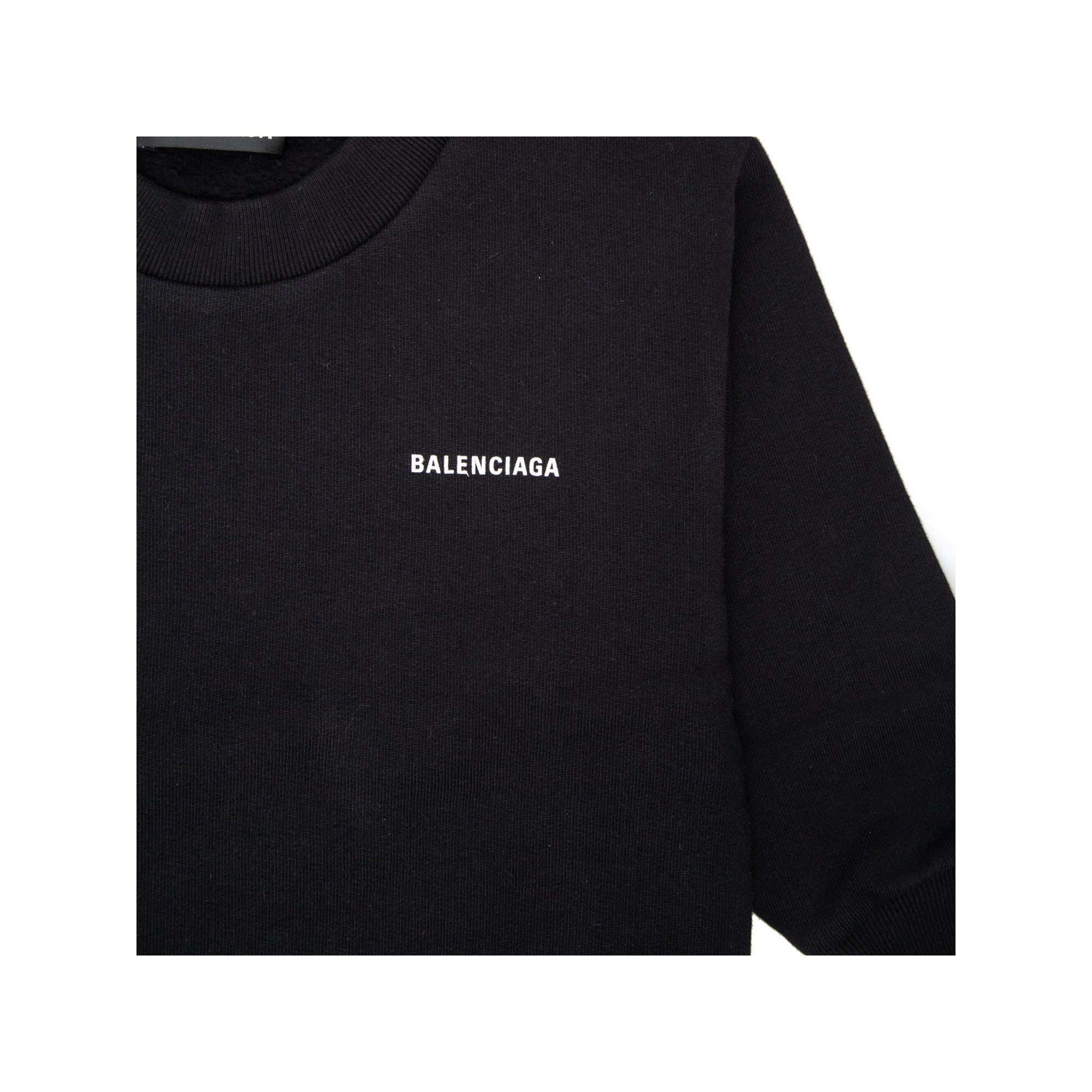 Boys & Girls Black Logo Cotton Sweatshirt