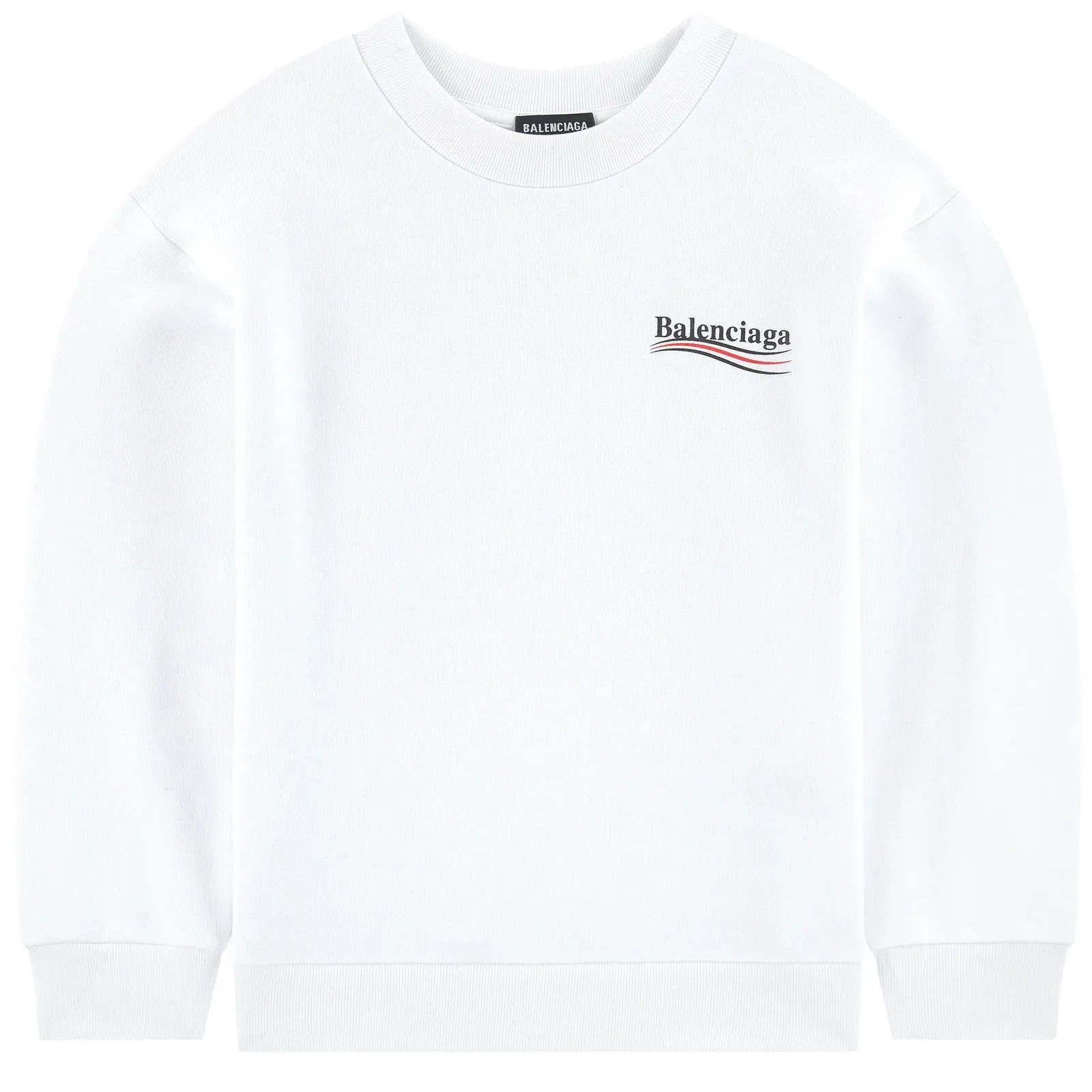 Boys & Girls White Logo Cotton Sweatshirt