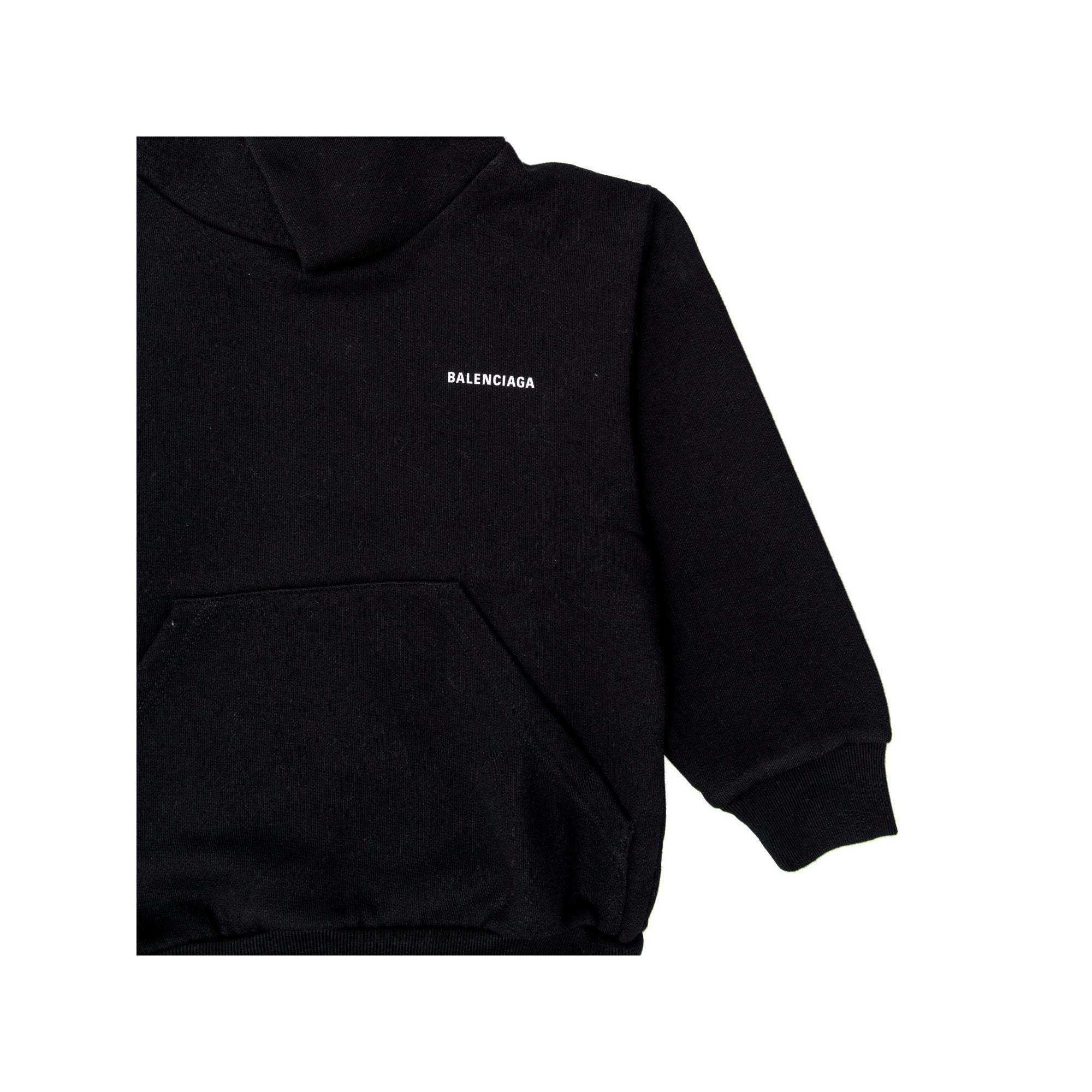 Boys & Girls Black Logo Cotton Hoodie