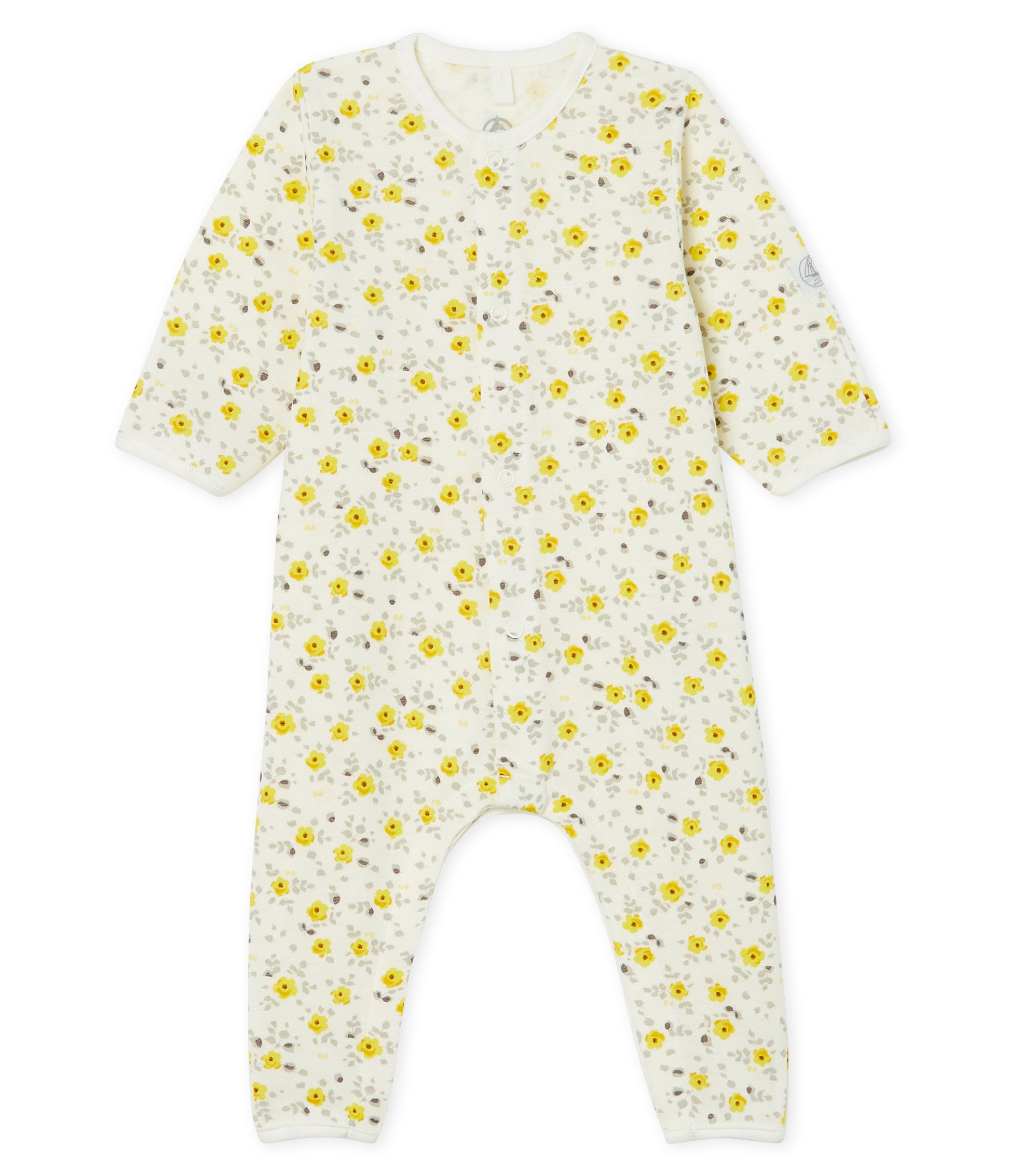Baby Girls Yellow Floral Cotton Babysuit