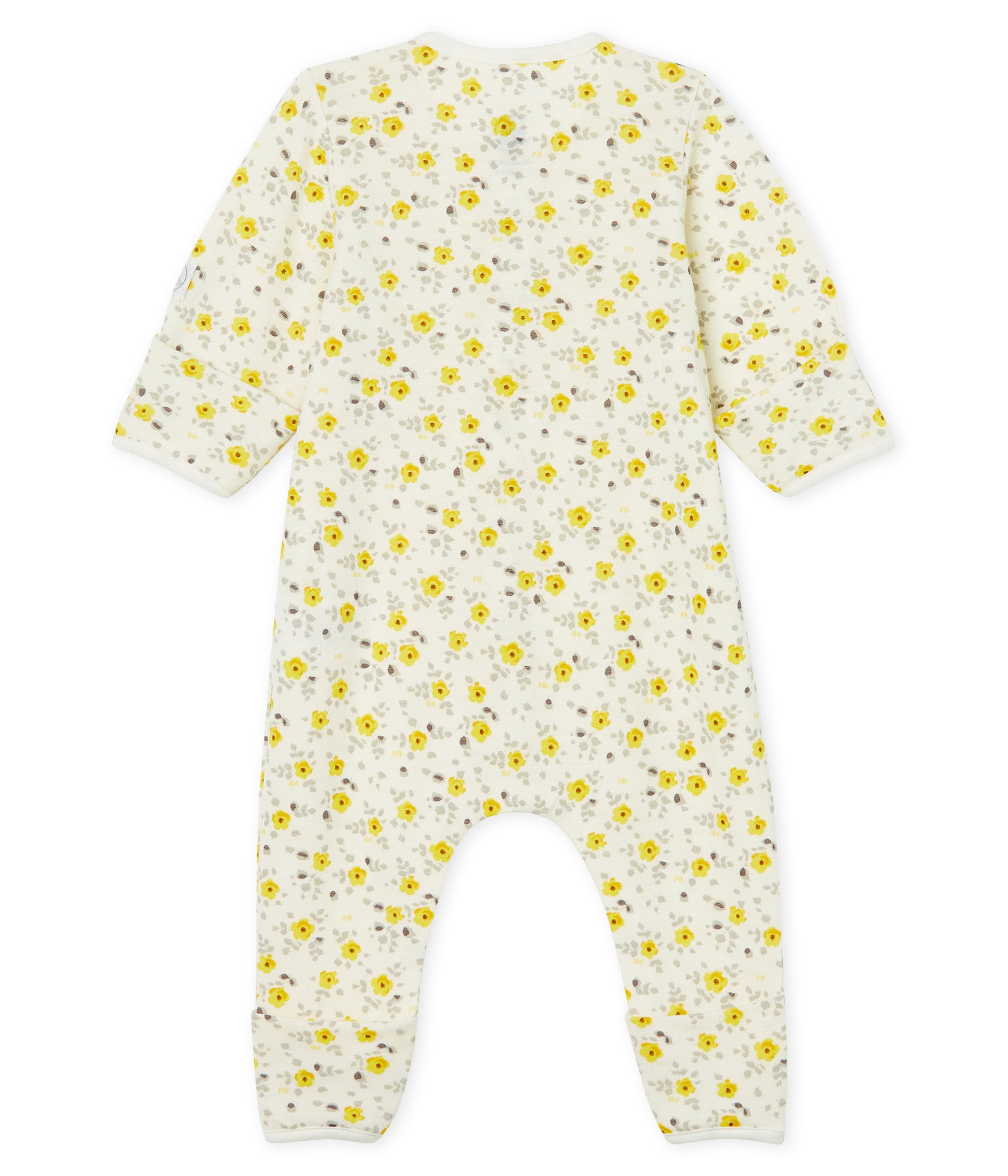 Baby Girls Yellow Floral Cotton Babysuit