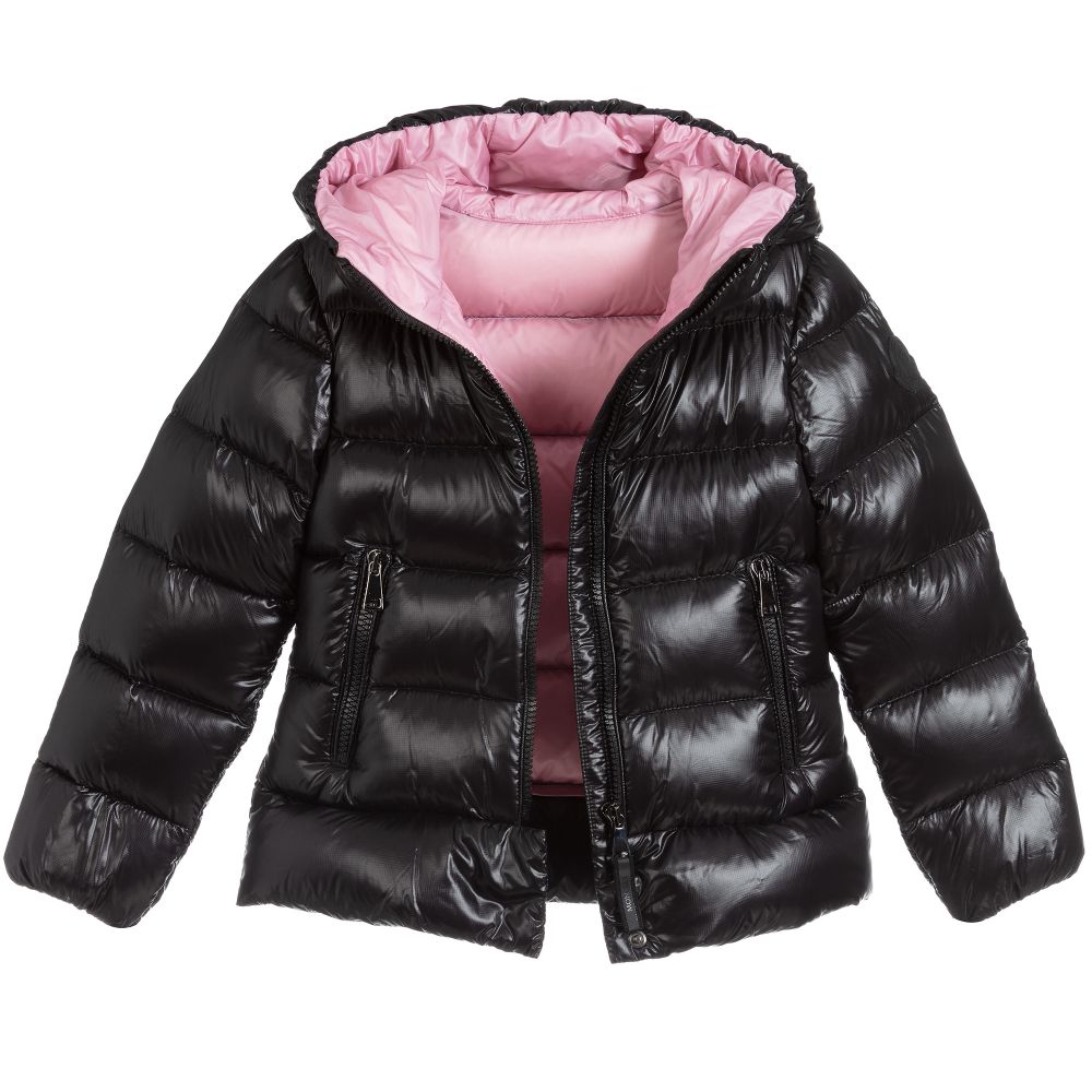 Girls Black "SUNDAY" Padded Down Jacket