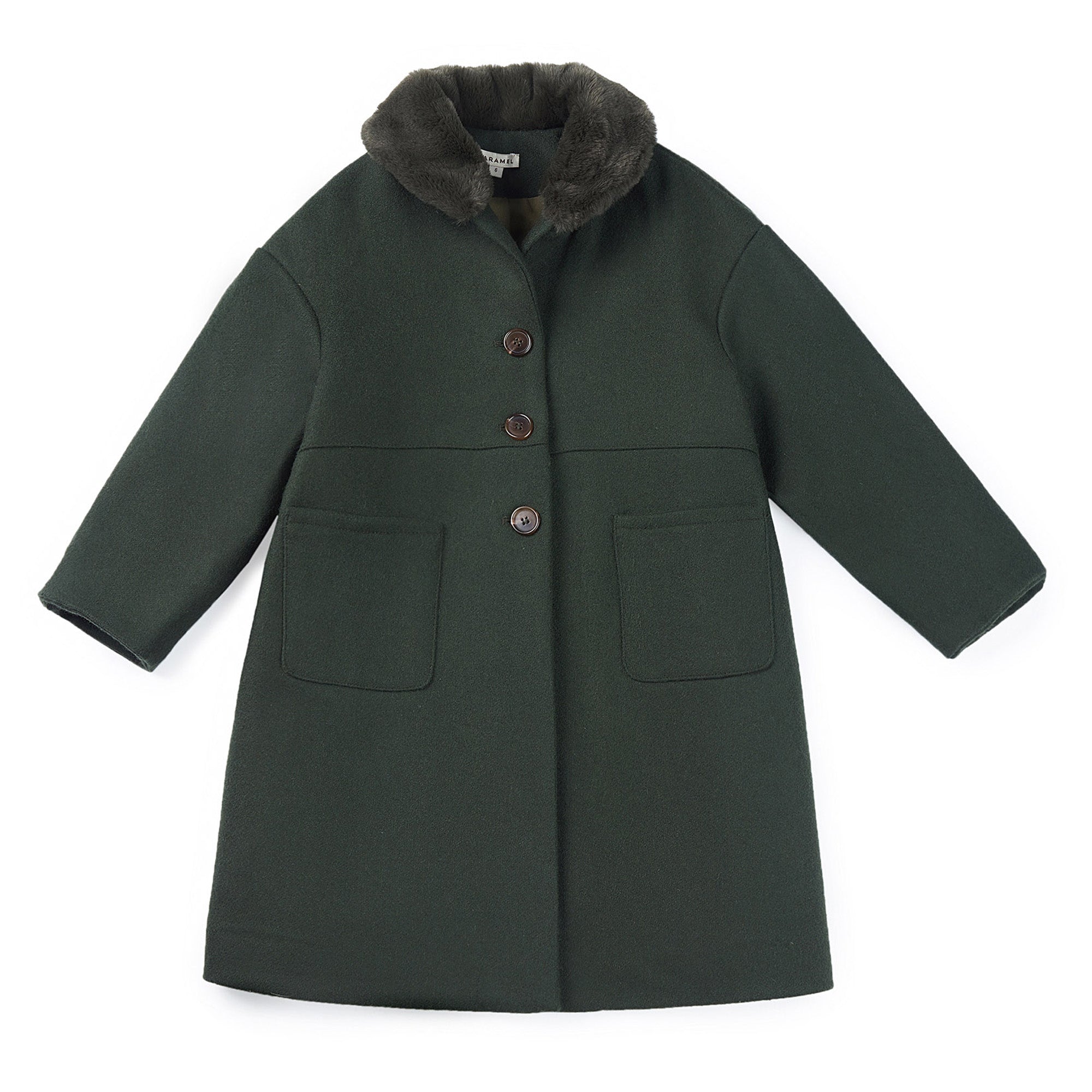 Boys & Girls Khaki Wool Coat