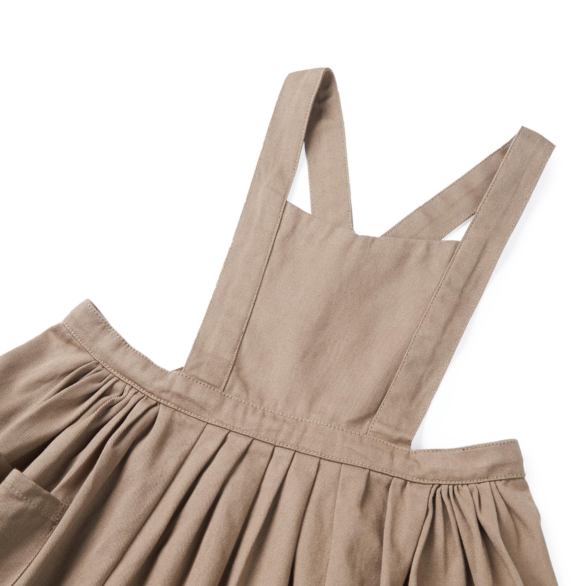 Girls Khaki Strap Cotton Skirt