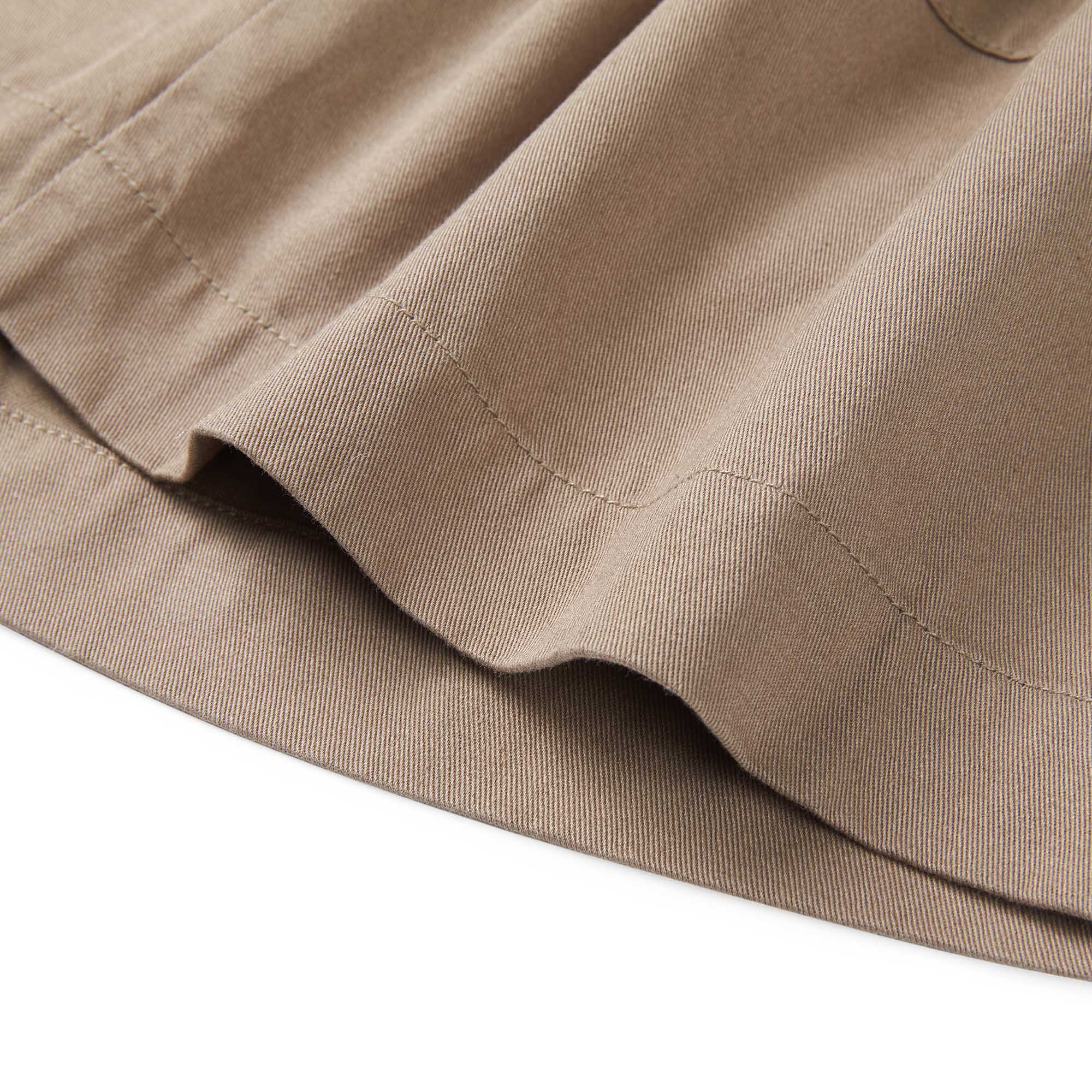 Girls Khaki Strap Cotton Skirt