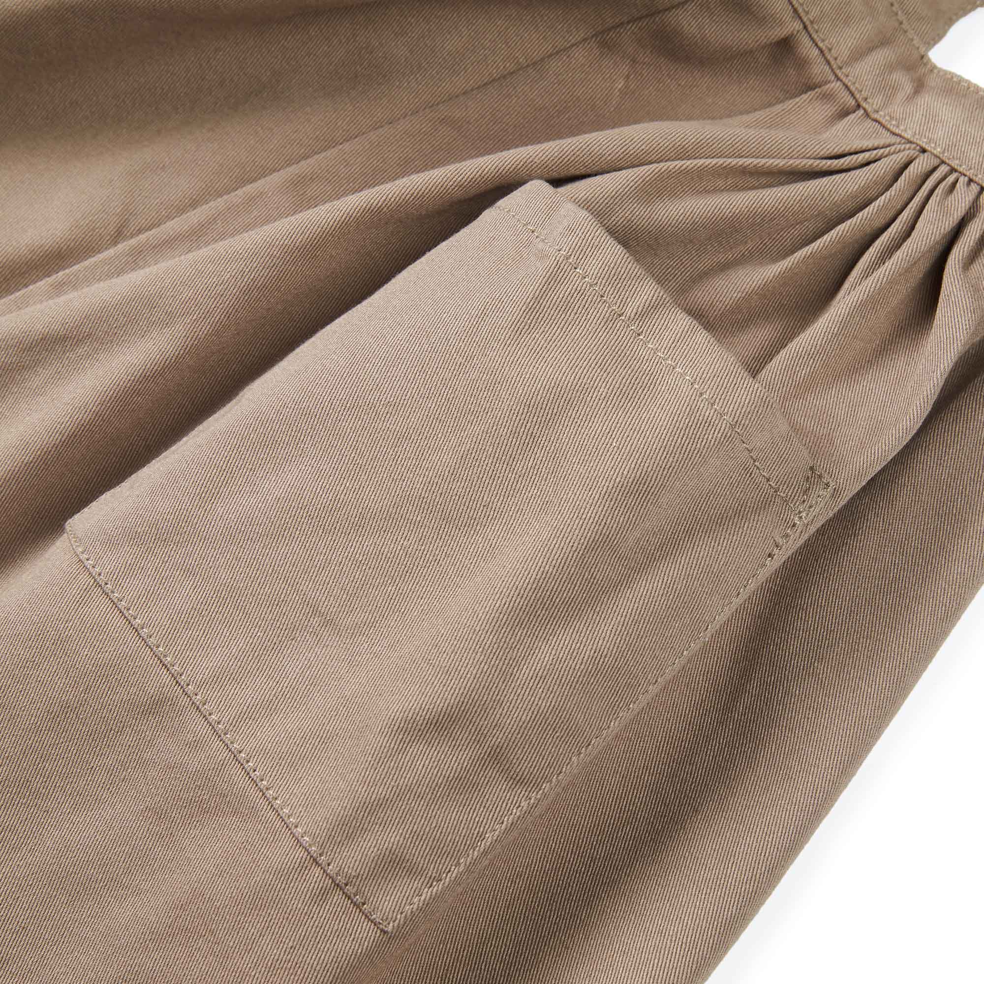 Girls Khaki Strap Cotton Skirt