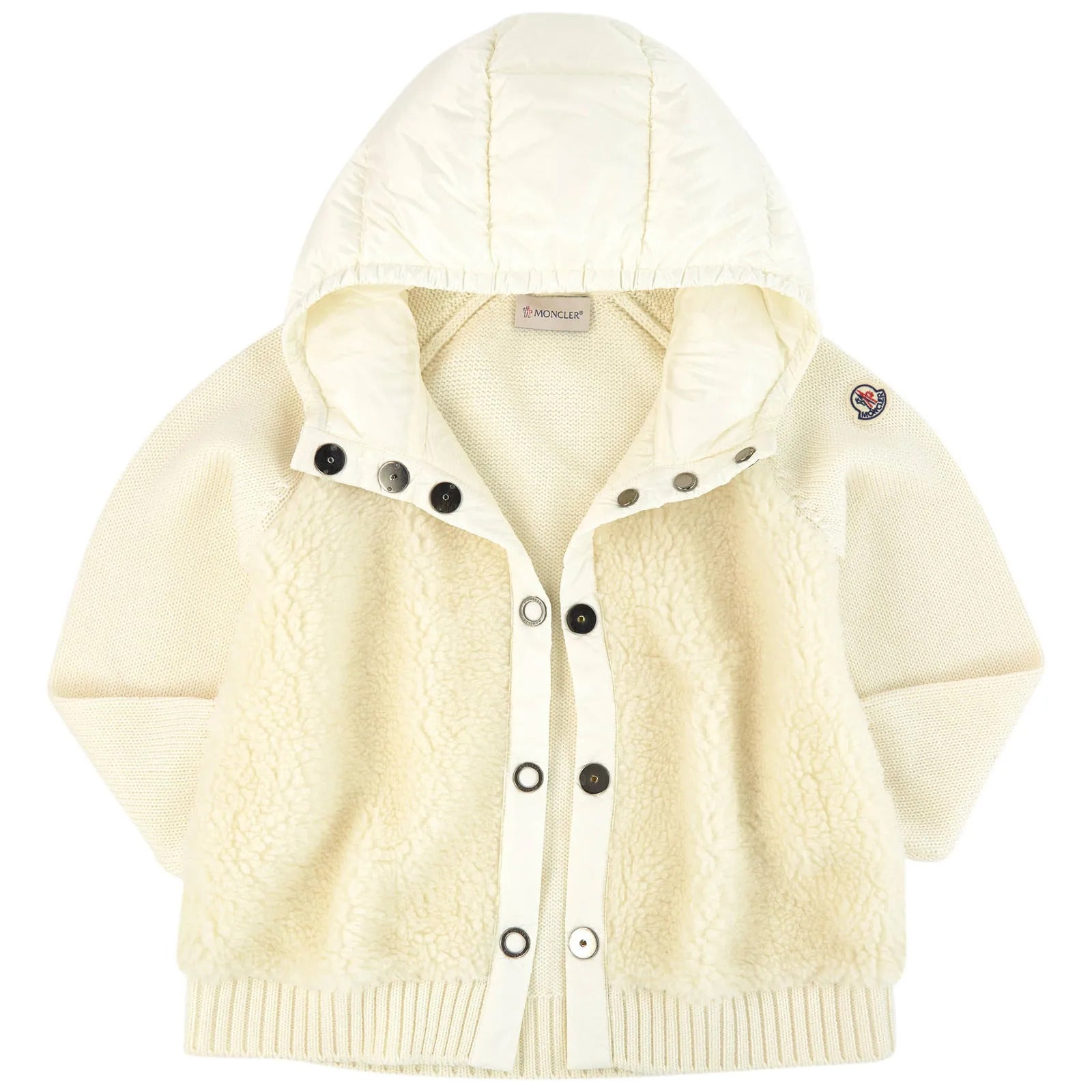 Girls Natural Virgin Wool Cardigan