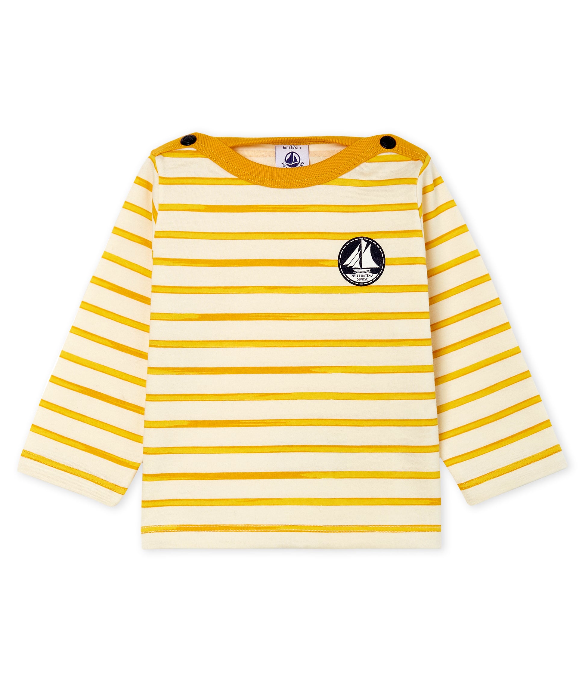 Baby Boys Yellow Striped Cotton Top