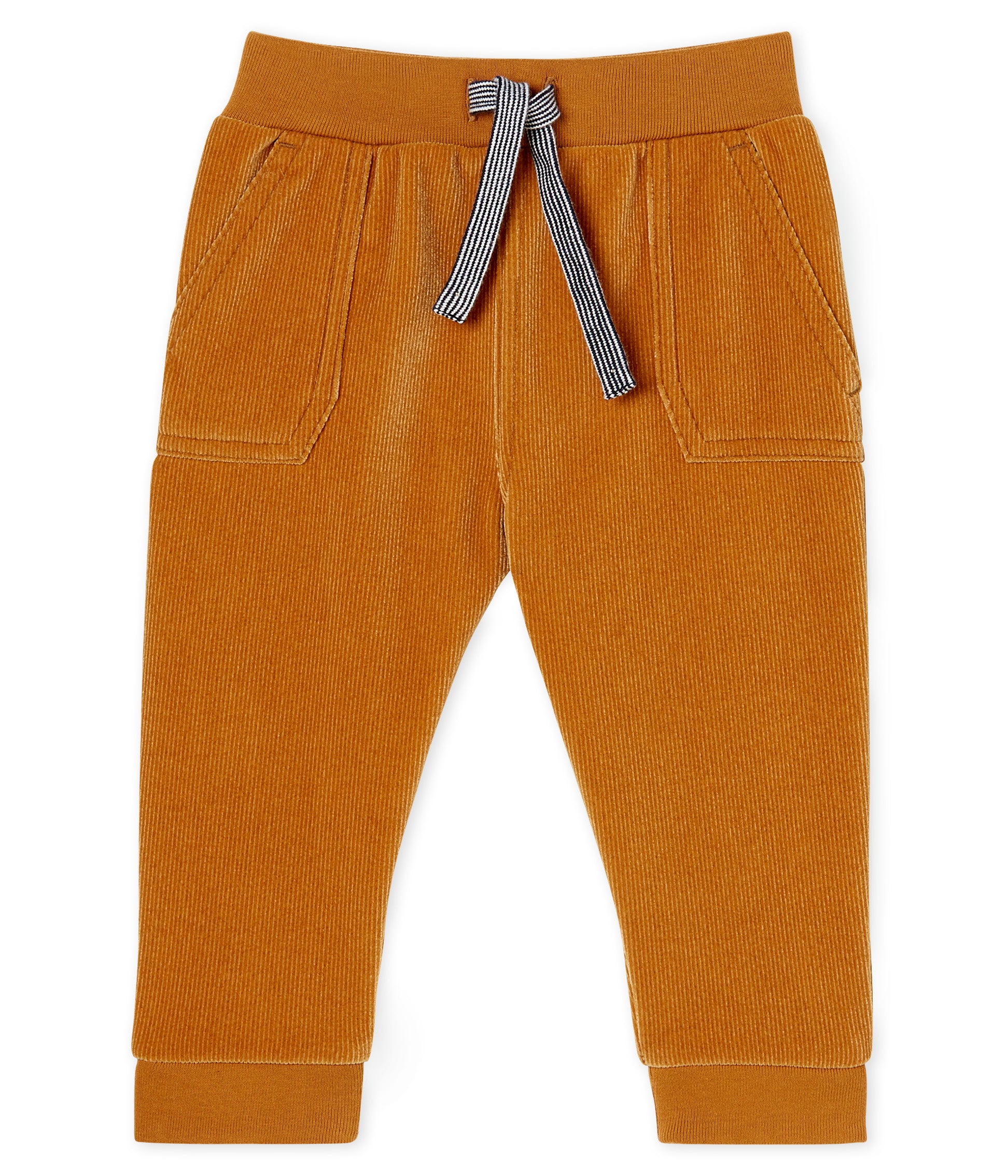 Baby Boys Copper Yellow Cotton Trousers