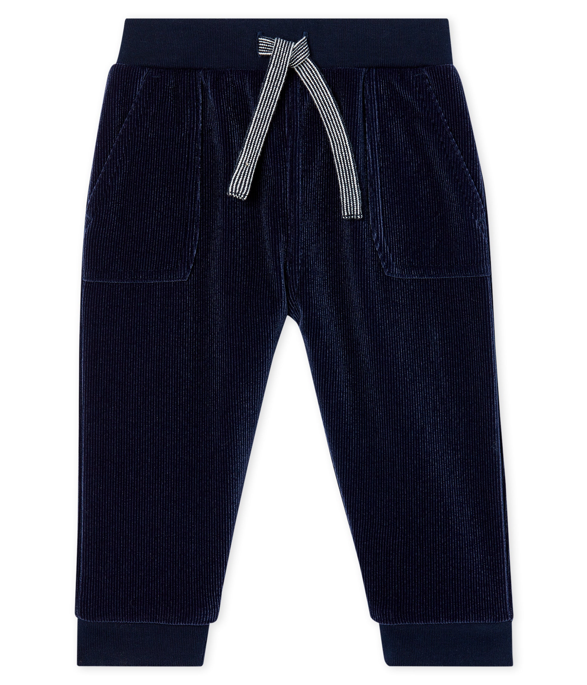 Baby Boys Dark Blue Cotton Trousers