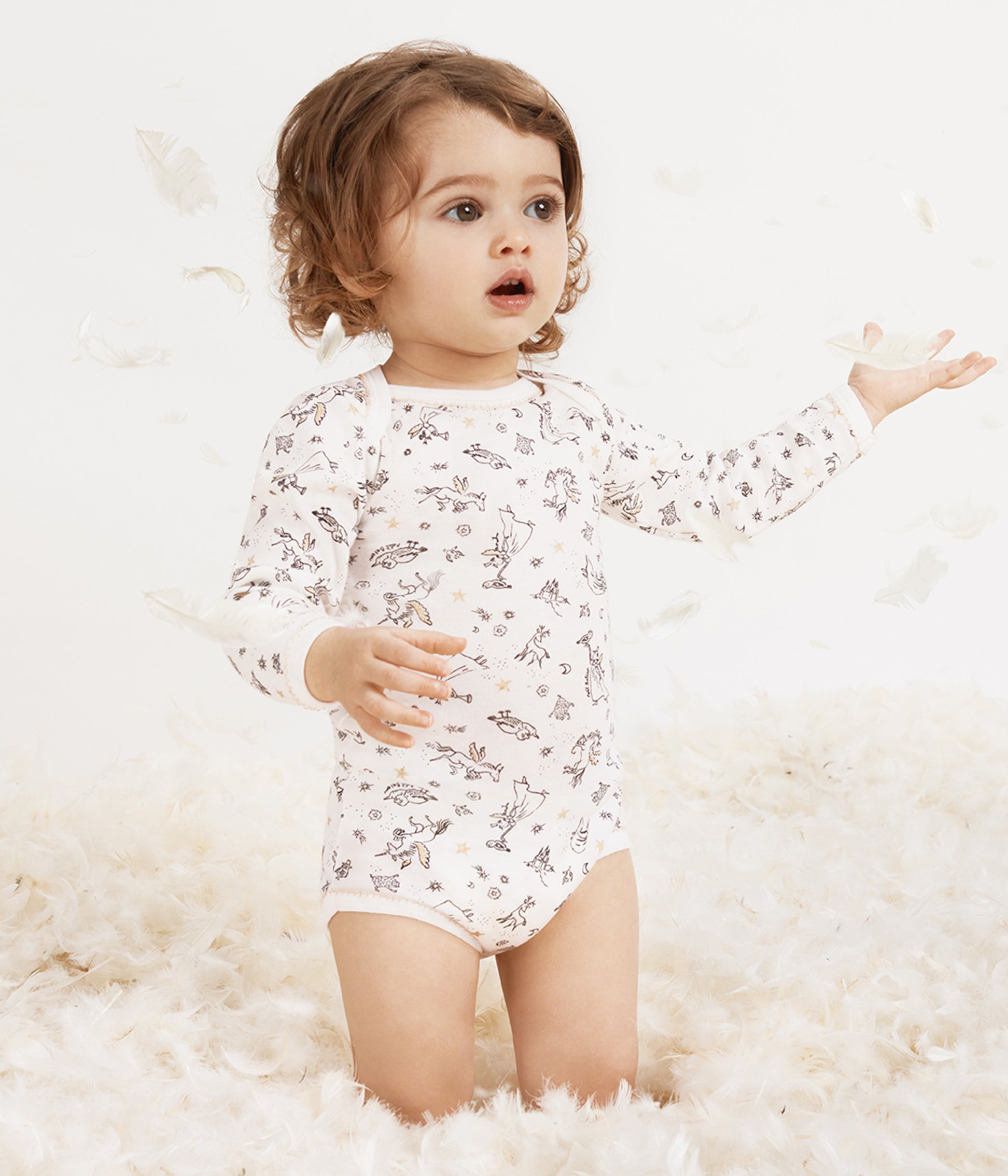 Baby Girls Multicolor Cotton Babysuit Set（5Pieces）