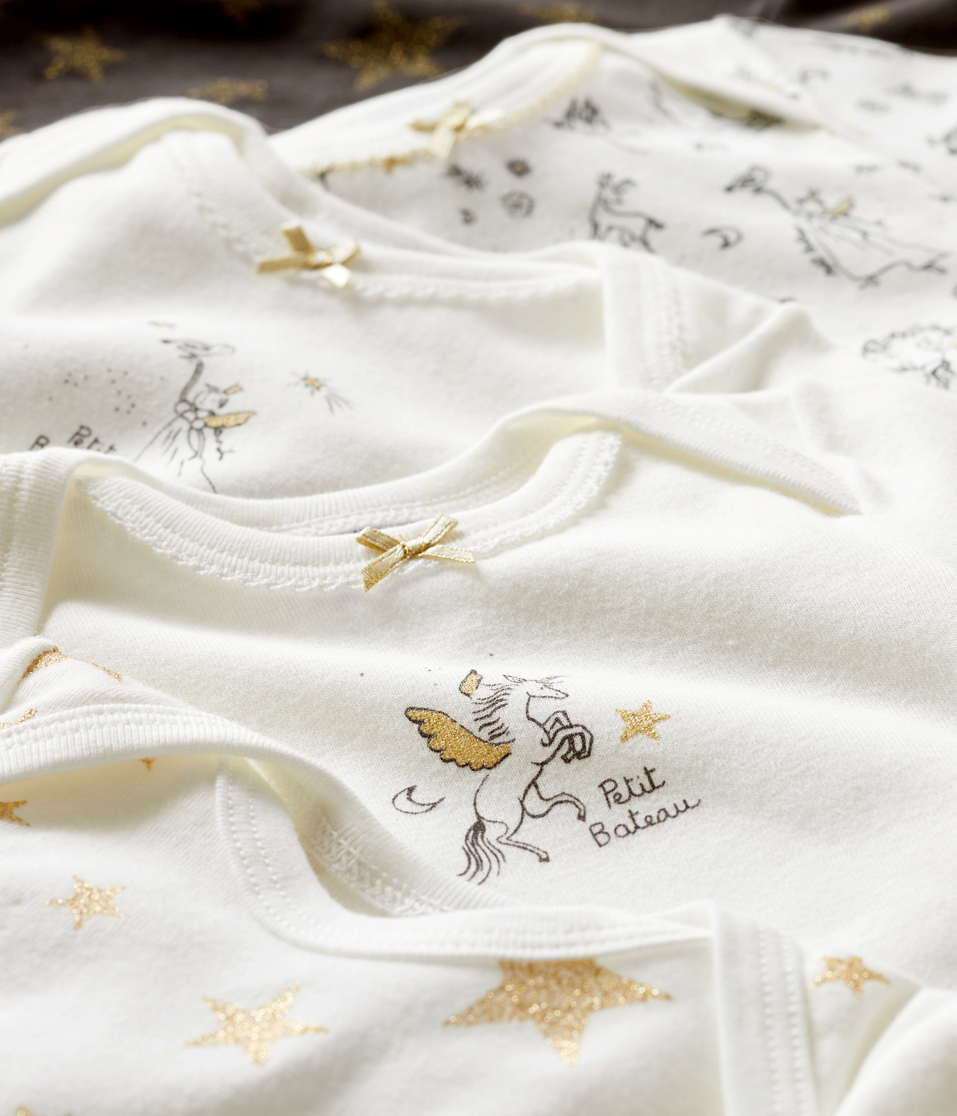 Baby Girls Multicolor Cotton Babysuit Set（5Pieces）