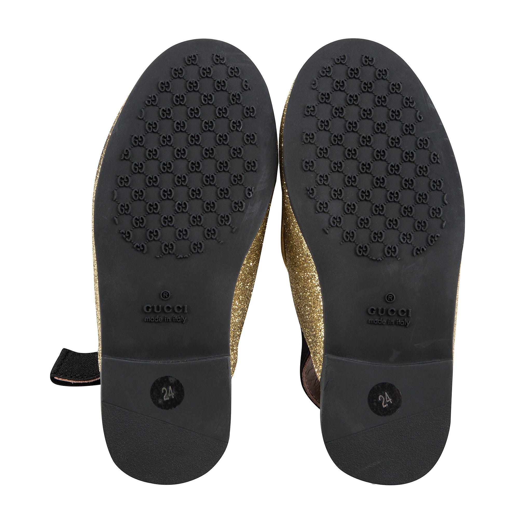 Girls Golden Printed Shoes