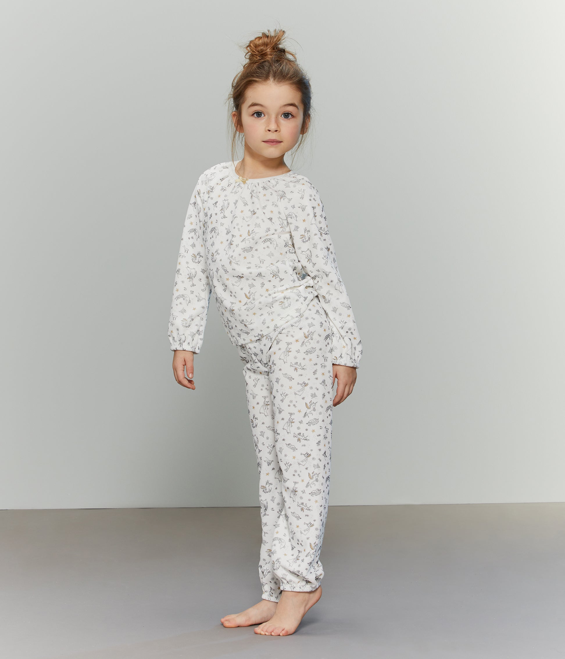 Girls White Cotton Nightwear Set