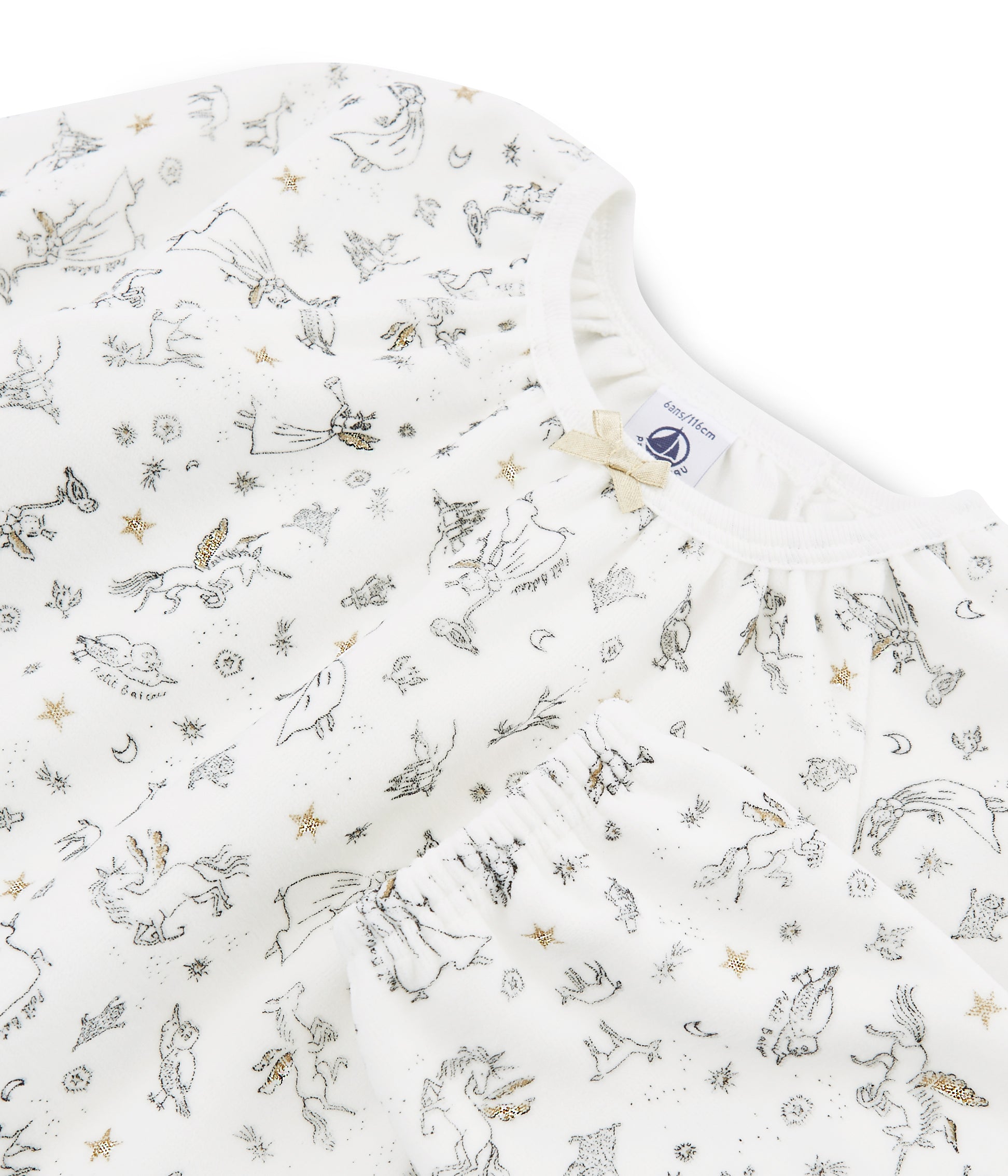 Girls White Cotton Nightwear Set