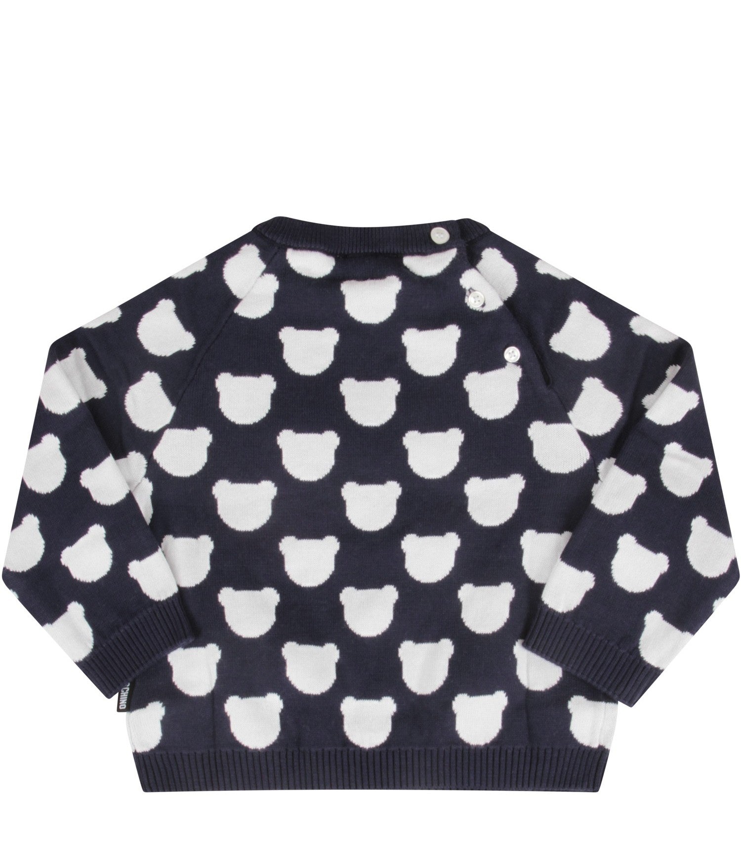 Baby Boys & Girls Navy Teddy Bear Cotton Jumper